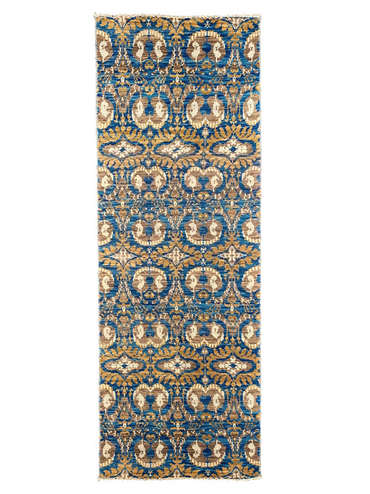 Artisan Amanda Blue Gold Transitional Knotted Rug - Rugs - Artisan - Atlanta Designer Rugs