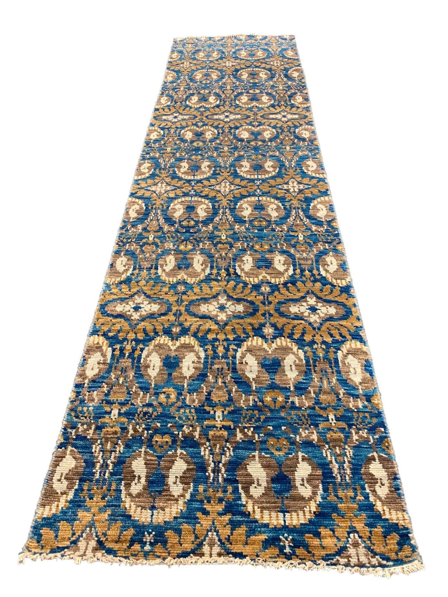 Artisan Amanda Blue Gold Transitional Knotted Rug - Rugs - Artisan - Atlanta Designer Rugs