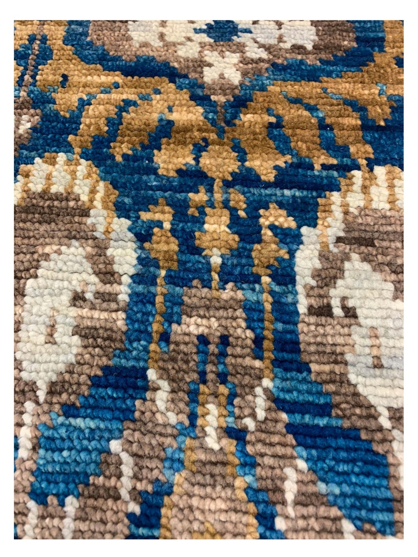 Artisan Amanda Blue Gold Transitional Knotted Rug - Rugs - Artisan - Atlanta Designer Rugs