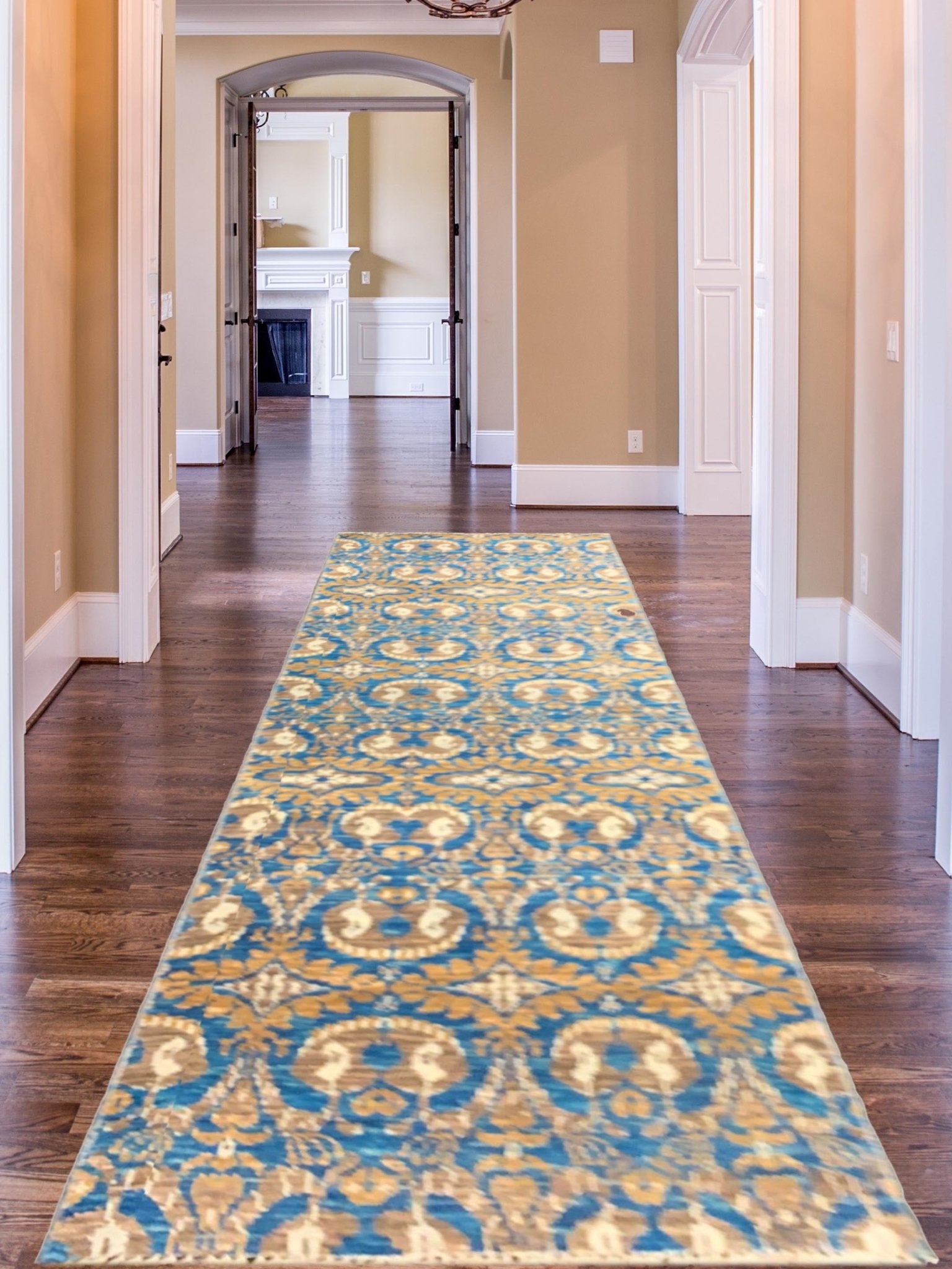 Artisan Amanda Blue Gold Transitional Knotted Rug - Rugs - Artisan - Atlanta Designer Rugs