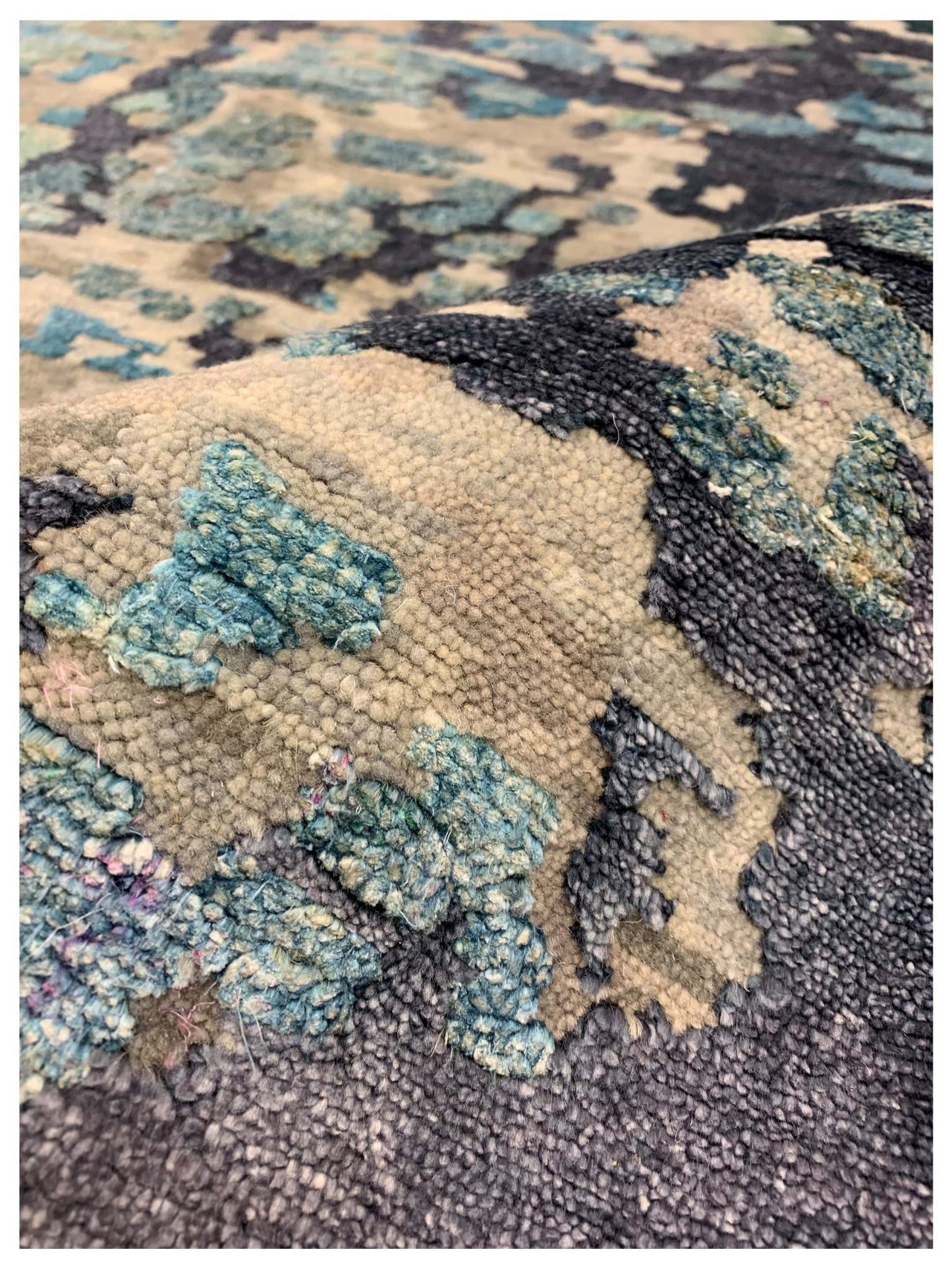 Artisan Mary Silver Blue Contemporary Knotted Rug - Rugs - Artisan - Atlanta Designer Rugs