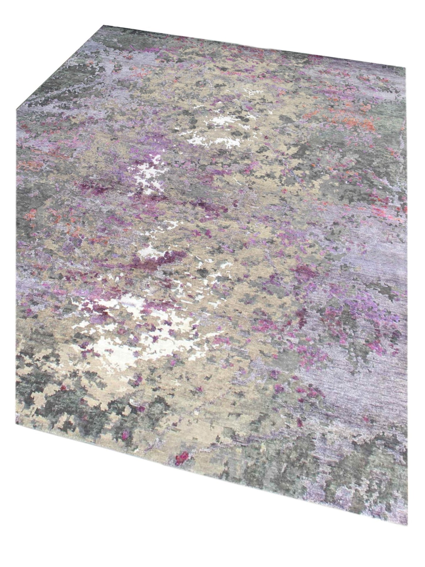 Artisan Mary Silver Lilac Contemporary Knotted Rug - Rugs - Artisan - Atlanta Designer Rugs