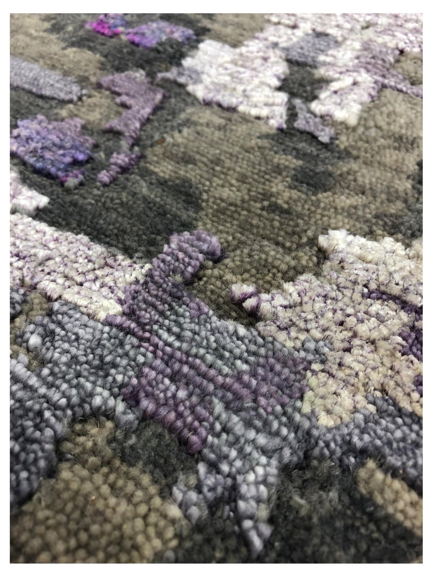 Artisan Mary Silver Lilac Contemporary Knotted Rug - Rugs - Artisan - Atlanta Designer Rugs