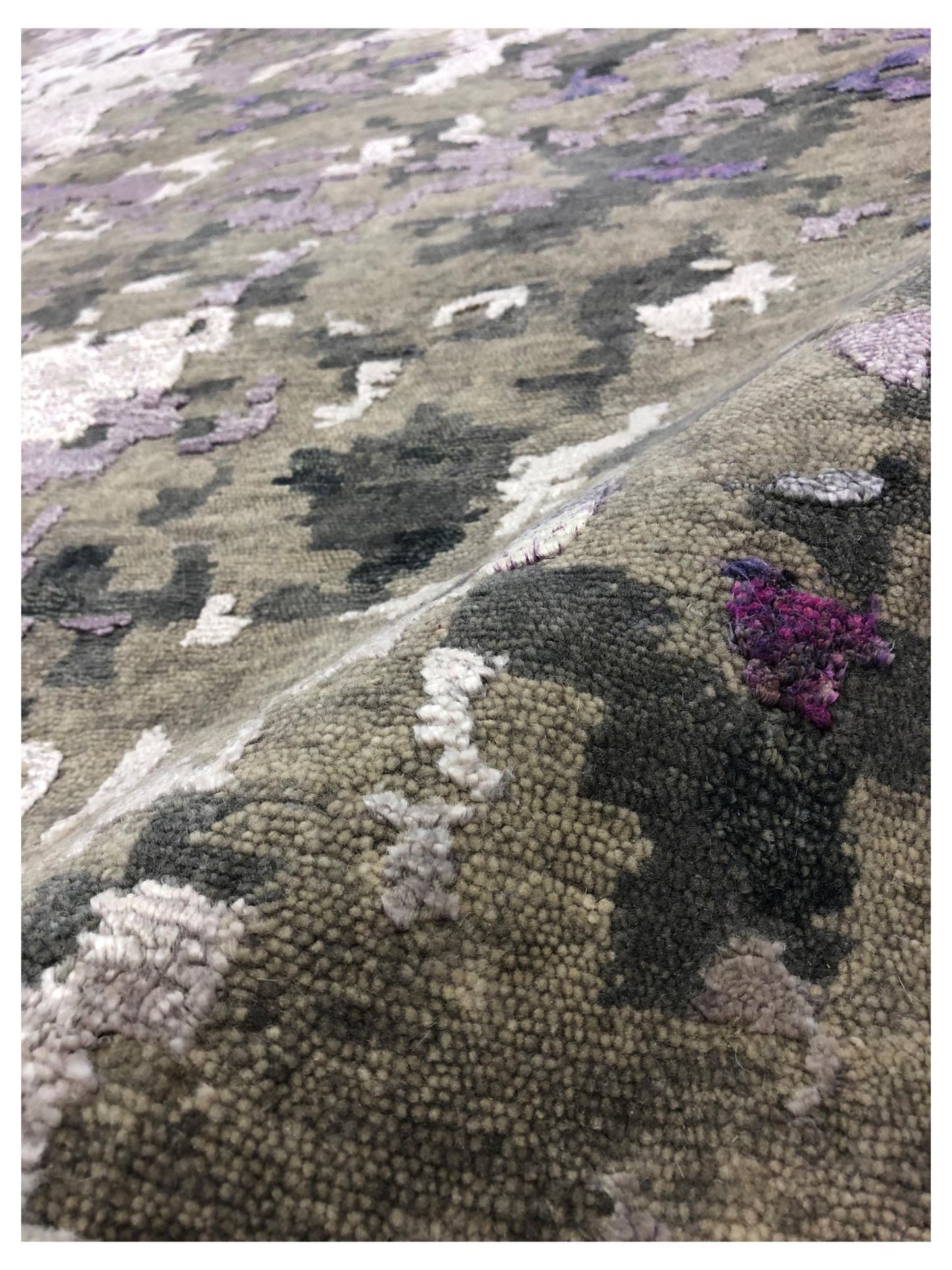 Artisan Mary Silver Lilac Contemporary Knotted Rug - Rugs - Artisan - Atlanta Designer Rugs