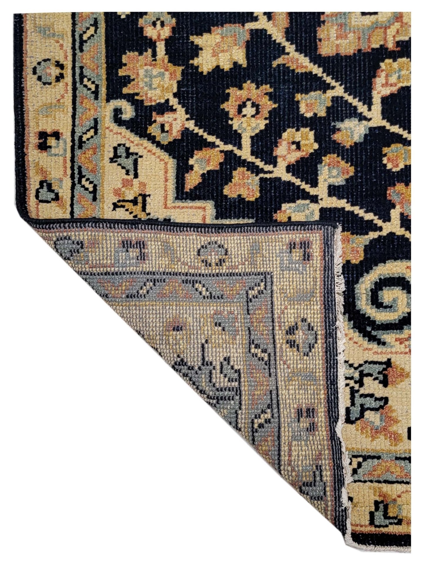 Artisan Aimee Navy Gold Traditional Knotted Rug - Rugs - Artisan - Atlanta Designer Rugs