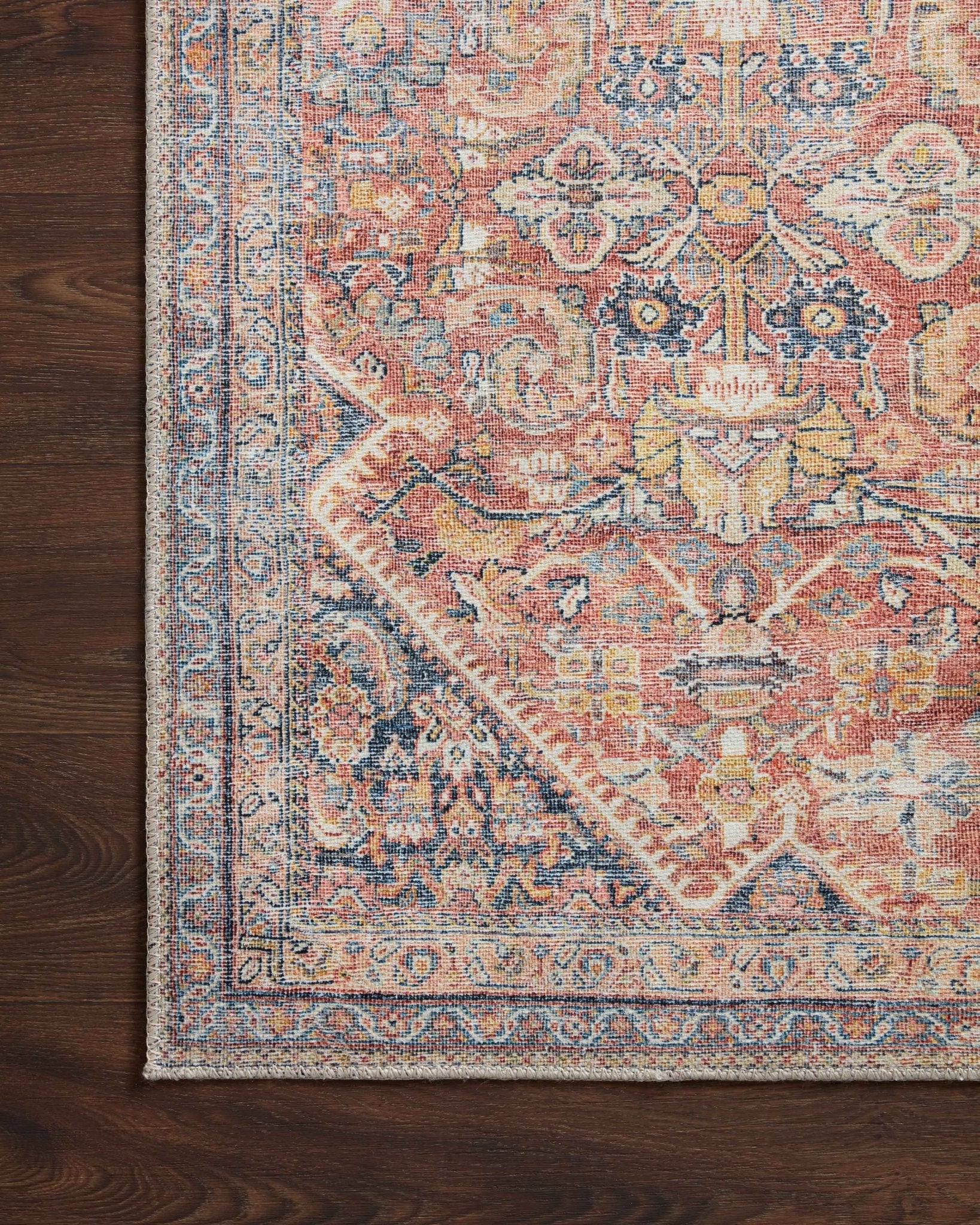 Loloi II Adrian ADR - 02 Rust Denim Traditional Power Loomed Rug - Rugs - Loloi II - Atlanta Designer Rugs