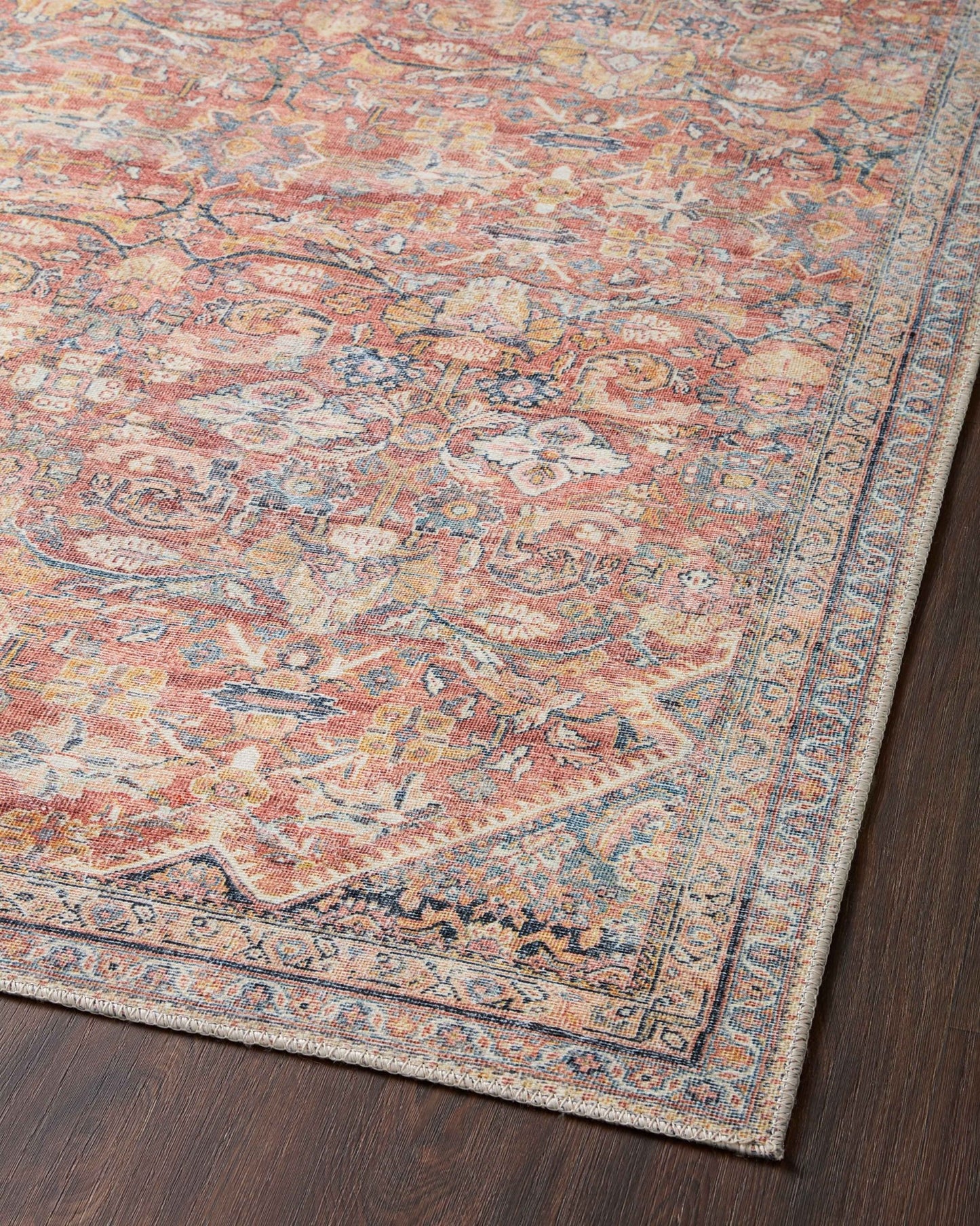 Loloi II Adrian ADR - 02 Rust Denim Traditional Power Loomed Rug - Rugs - Loloi II - Atlanta Designer Rugs