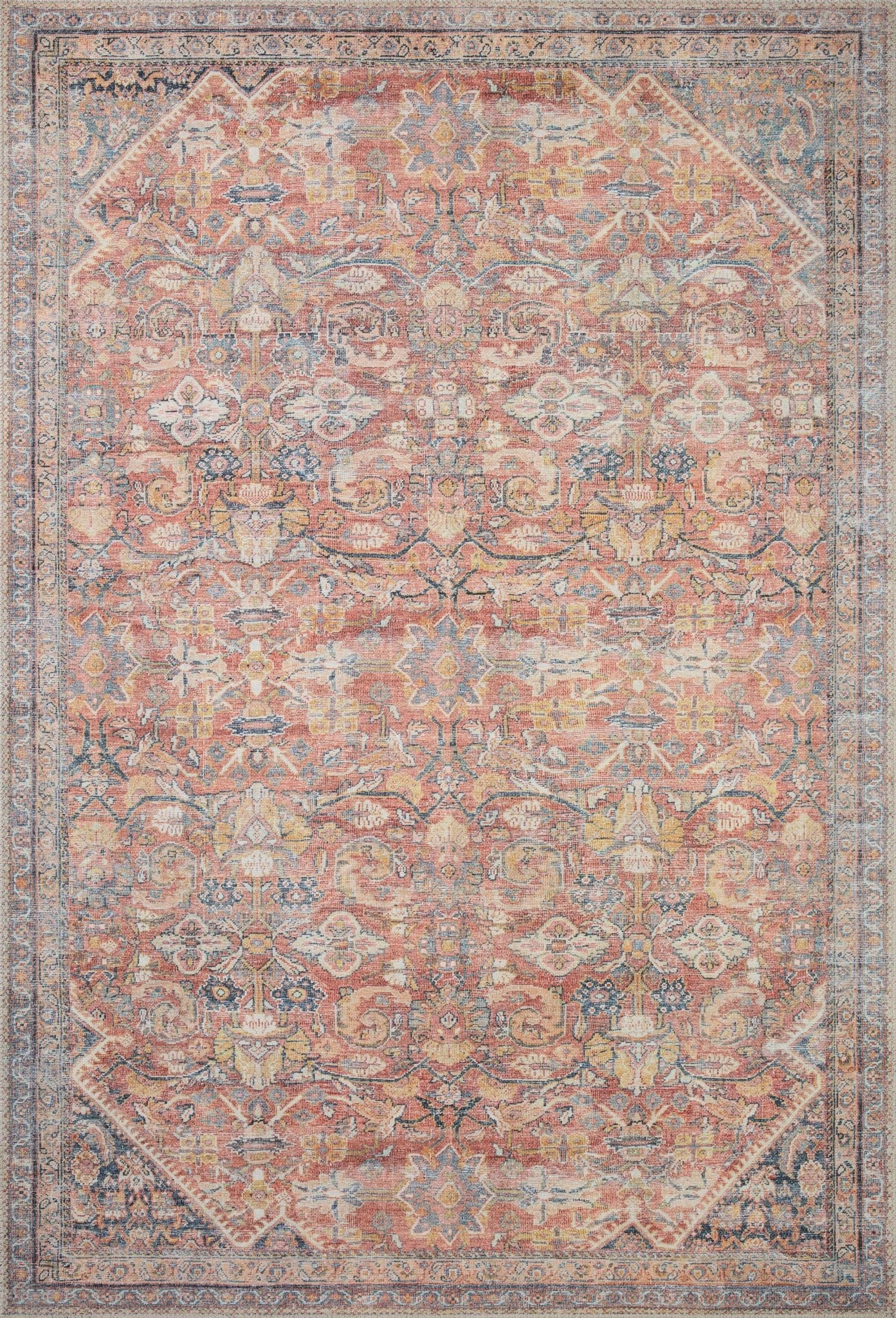 Loloi II Adrian ADR - 02 Rust Denim Traditional Power Loomed Rug - Rugs - Loloi II - Atlanta Designer Rugs