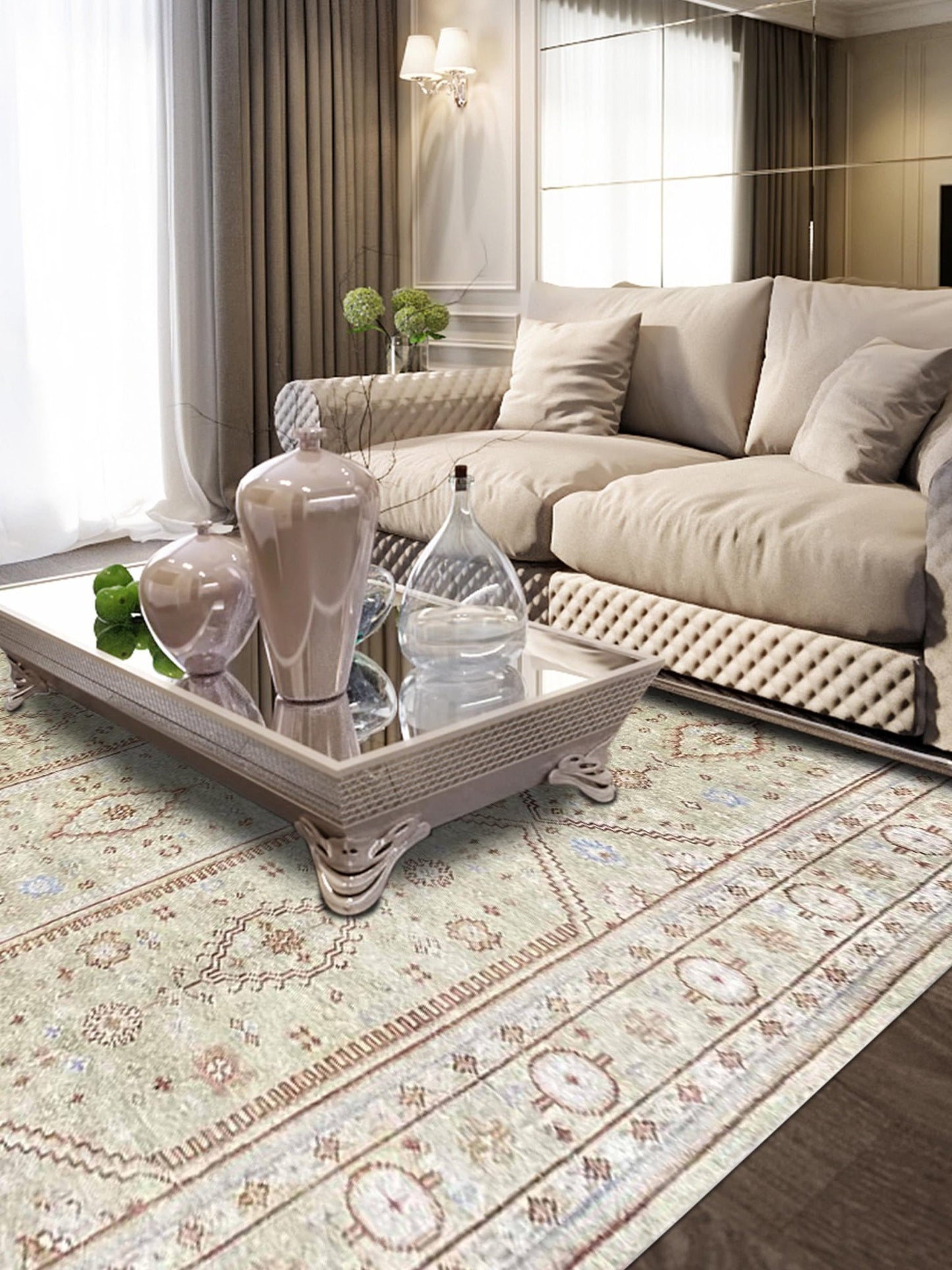 Artisan Uma Green Traditional Knotted Rug - Rugs - Artisan - Atlanta Designer Rugs