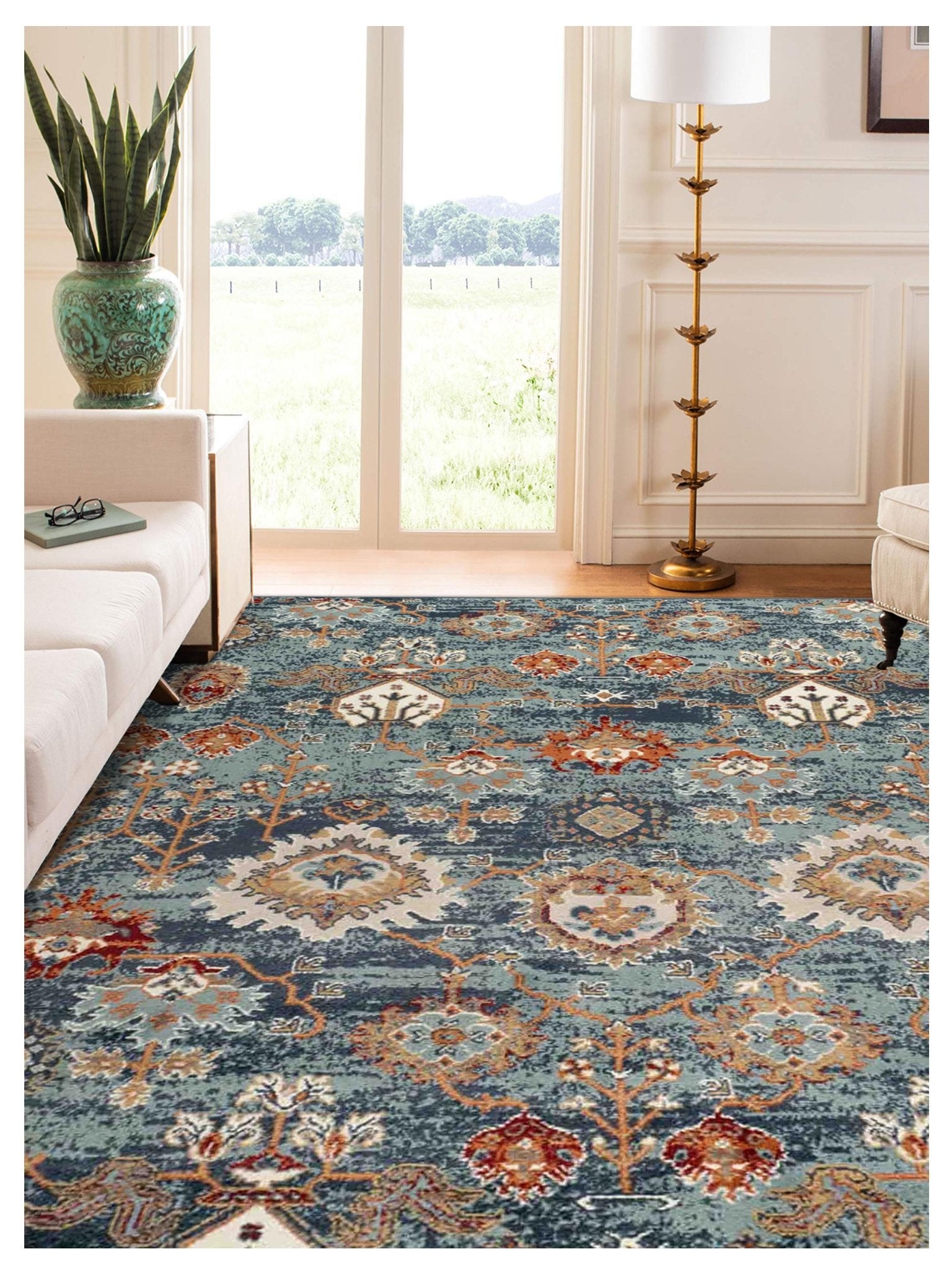 Limited Lizzo LA - 860 Teal Blue Traditional Machinemade Rug - Rugs - Limited - Atlanta Designer Rugs