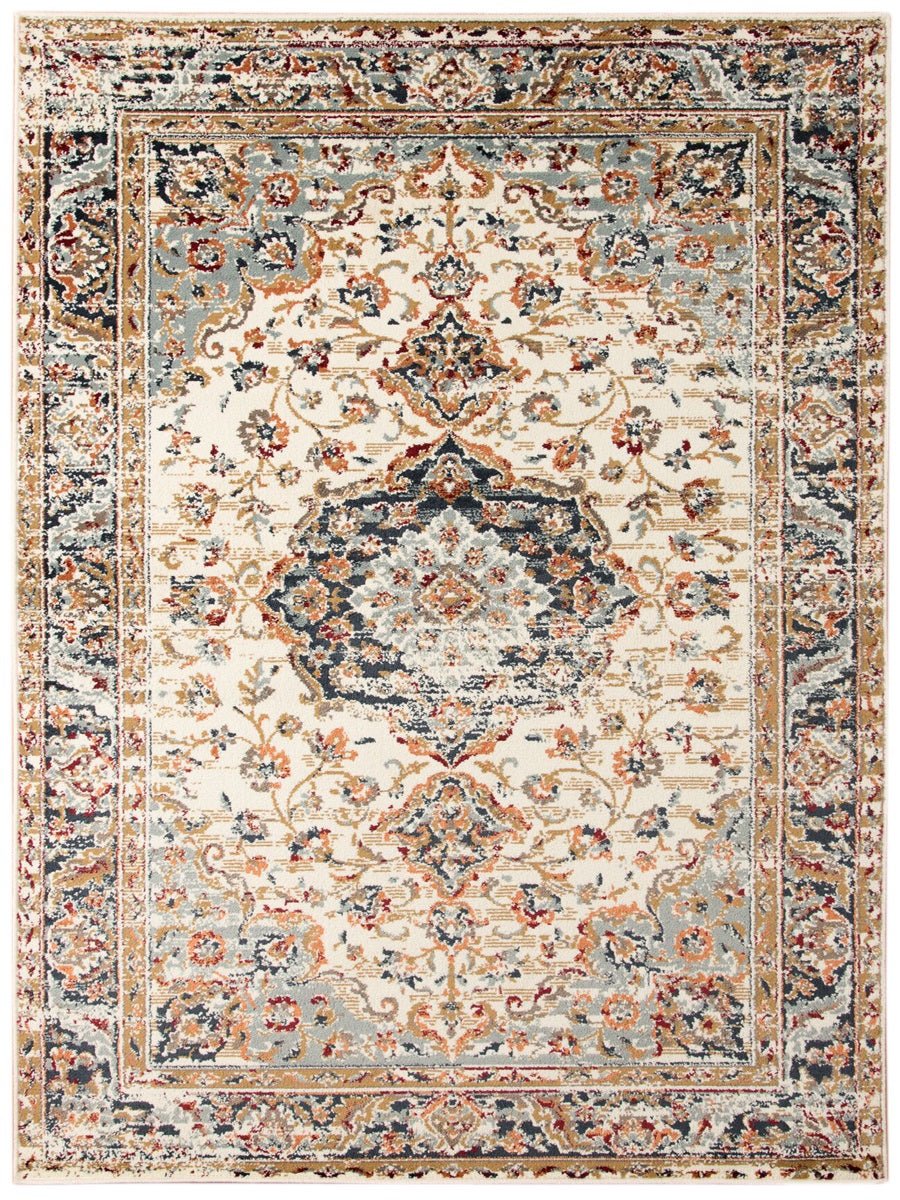 Limited Lizzo LA - 853 IVORY NAVY BLUE Traditional Machinemade Rug - Rugs - Limited - Atlanta Designer Rugs