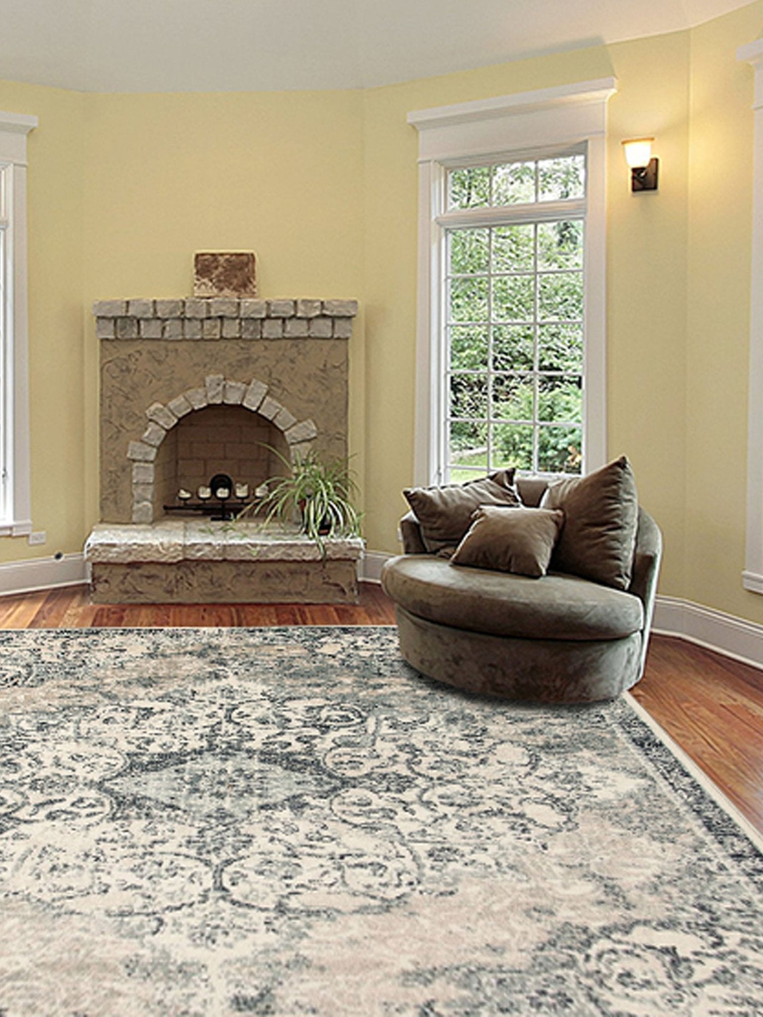 Limited Lizzo LA - 856 IVORY BLUE Traditional Machinemade Rug - Rugs - Limited - Atlanta Designer Rugs