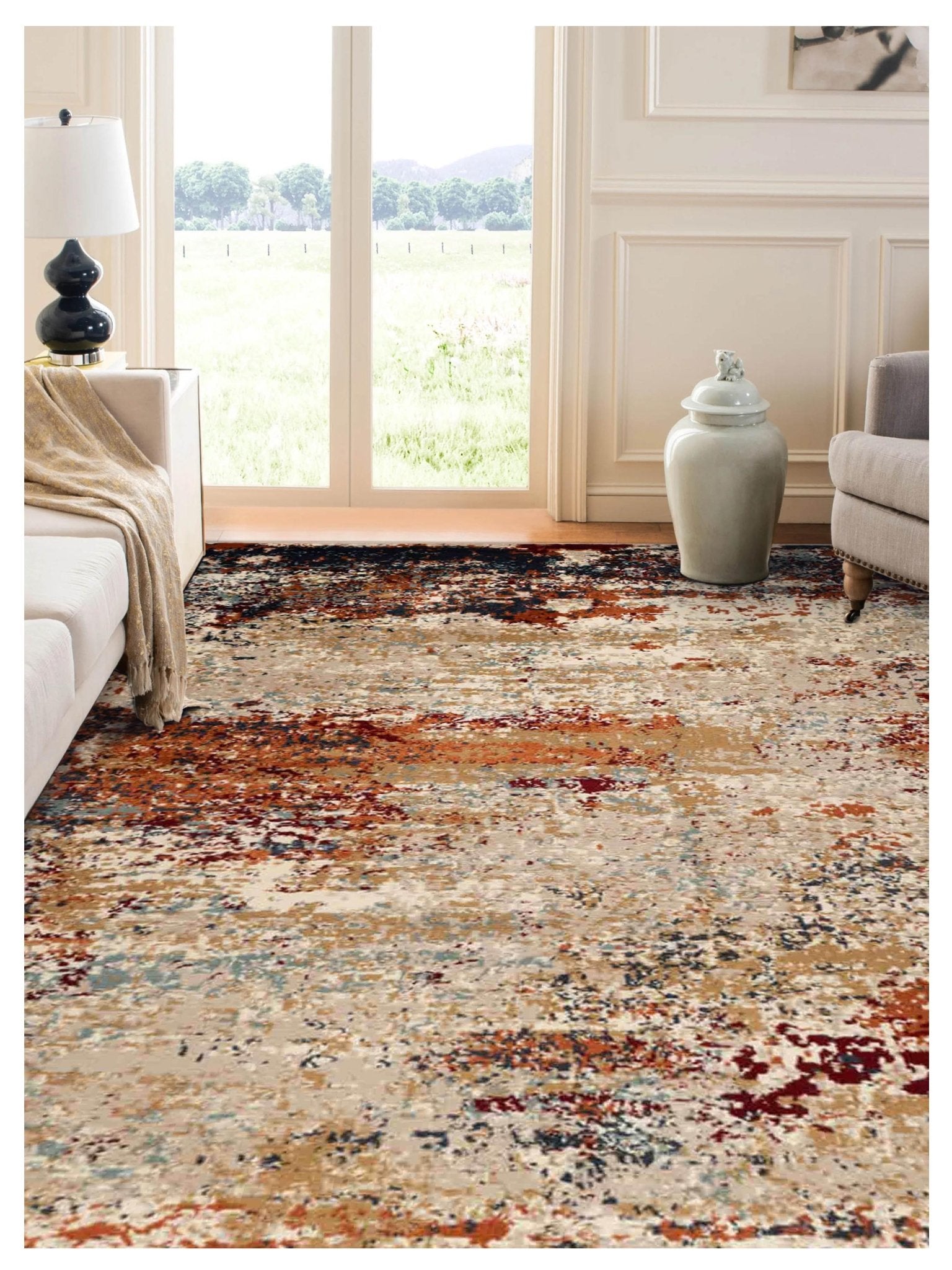 Limited Lizzo LA - 859 IVORY ORANGE Transitional Machinemade Rug - Rugs - Limited - Atlanta Designer Rugs