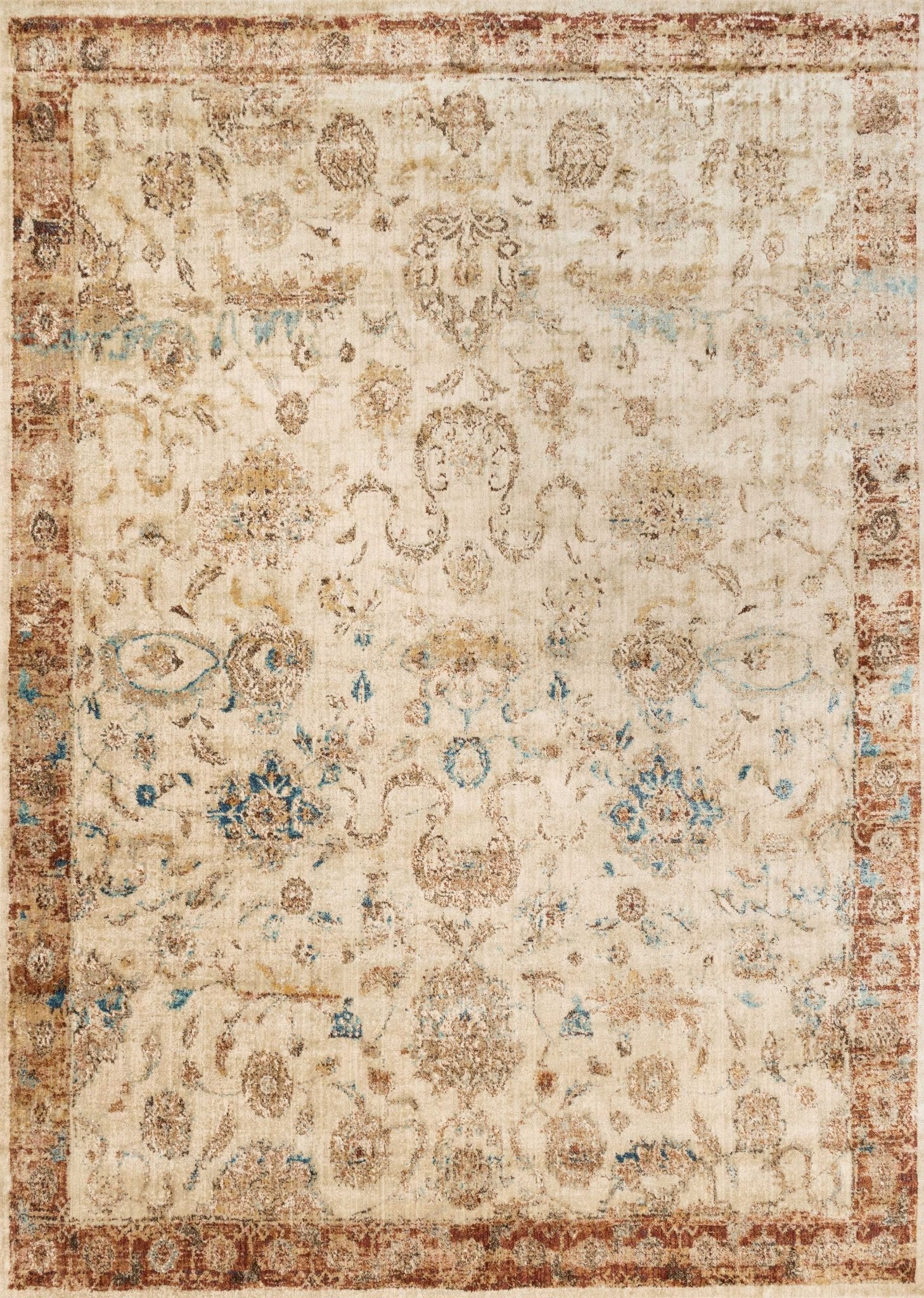 Loloi ANASTASIA AF - 04 Ant. Ivory Rust Transitional Power Loomed Rug - Rugs - Loloi - Atlanta Designer Rugs