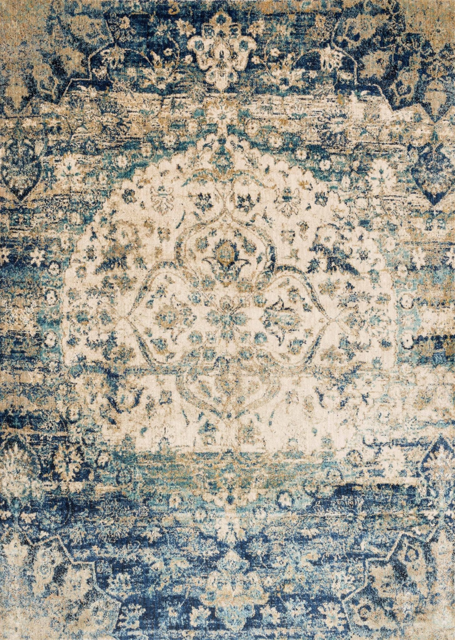 Loloi ANASTASIA AF - 06 Blue Ivory Transitional Power Loomed Rug - Rugs - Loloi - Atlanta Designer Rugs