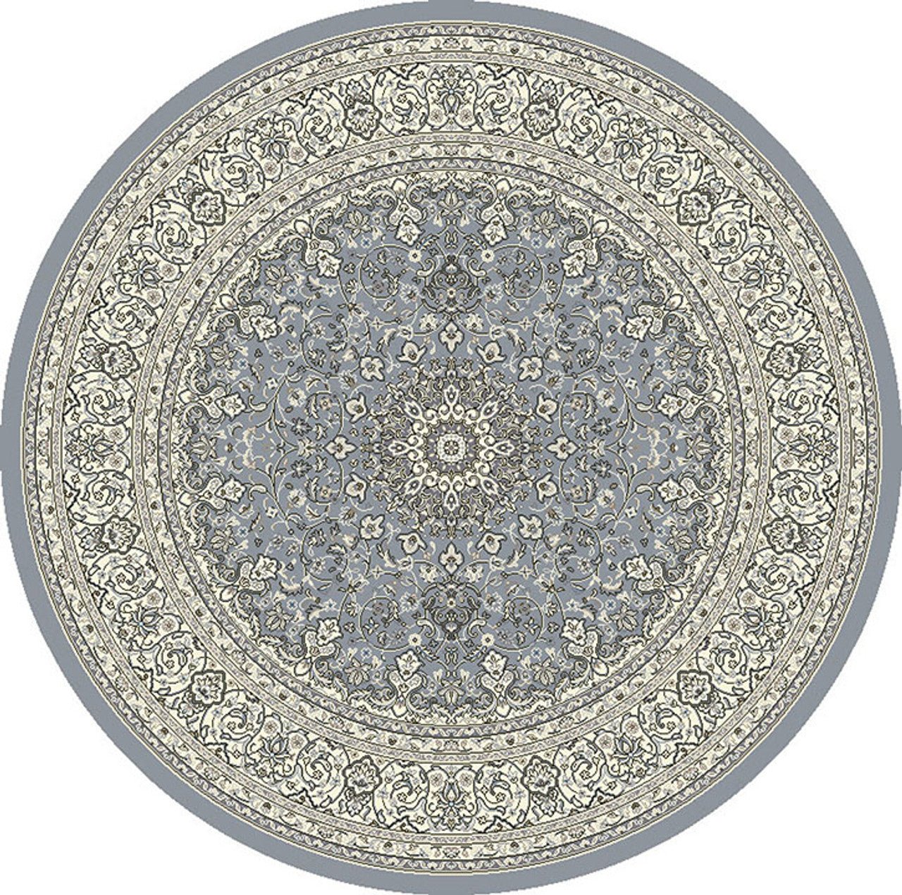 Dynamic Rugs Ancient Garden 57119 Steel Blue Cream Traditional Machine - Made Rug - Rugs - Dynamic Rugs - Atlanta Designer Rugs