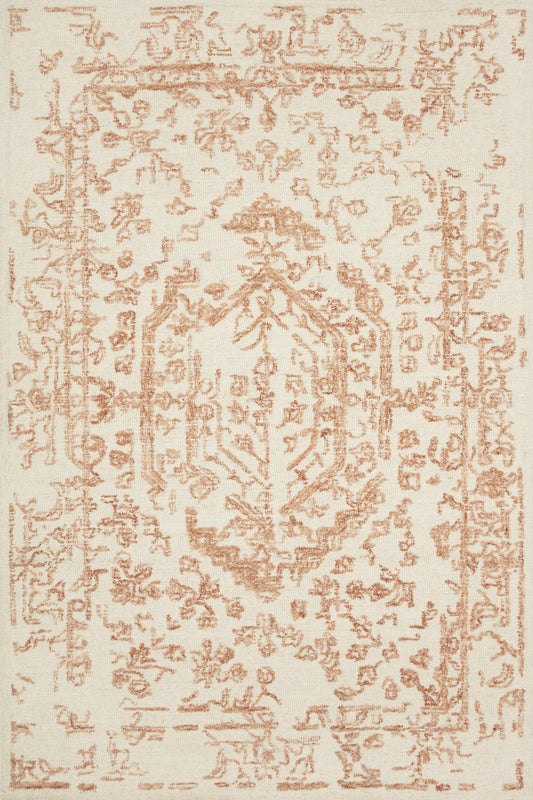 Magnolia Home Annie ANN-01 White Rust Transitional Hooked Rug