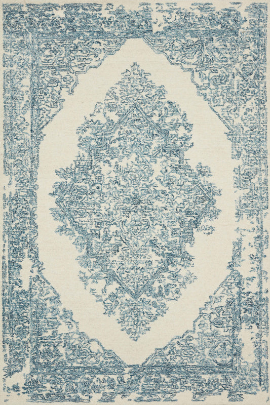 Magnolia Home Annie ANN-02 White Blue Transitional Hooked Rug