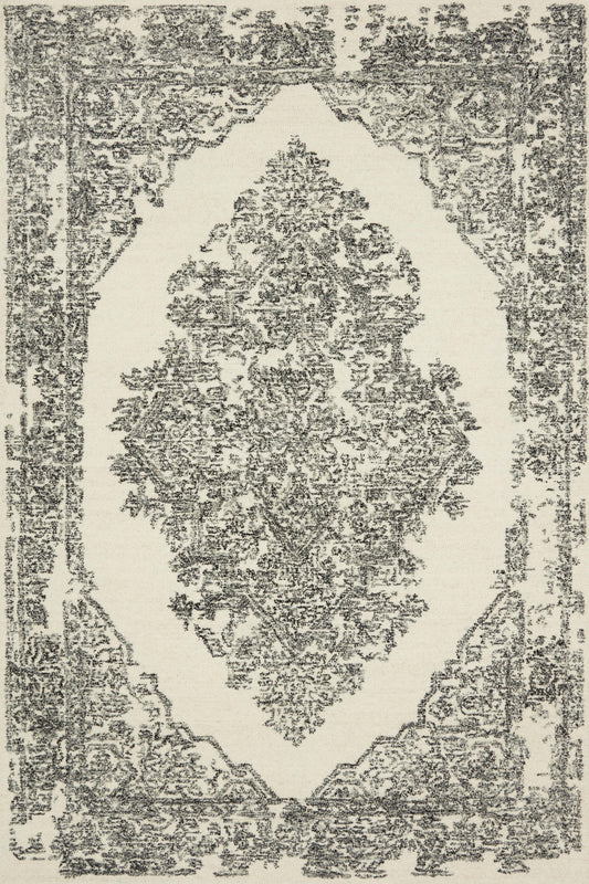 Magnolia Home Annie ANN-02 White Black Transitional Hooked Rug