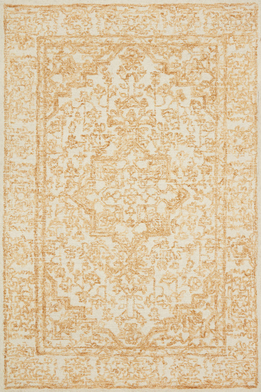 Magnolia Home Annie ANN-03 White Gold Transitional Hooked Rug