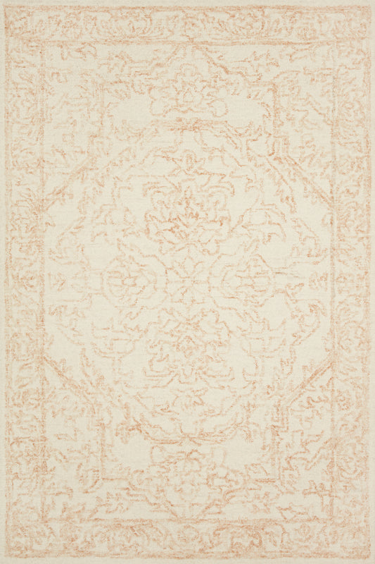 Magnolia Home Annie ANN-05 White Pink Transitional Hooked Rug