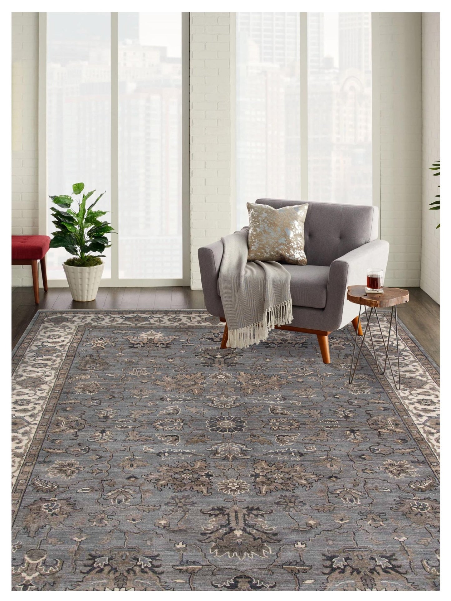 Limited Sophie PRT - 223 GRAY Traditional Knotted Rug - Rugs - Limited - Atlanta Designer Rugs