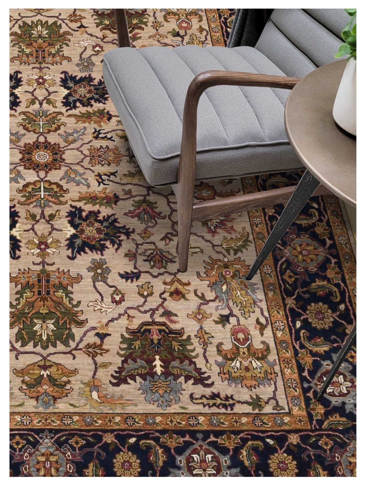 Limited Sophie PRT - 222 CAMEL BLUE Traditional Knotted Rug - Rugs - Limited - Atlanta Designer Rugs