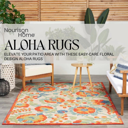 Premium machine-made Aloha rug, rinse with hose, air dry.