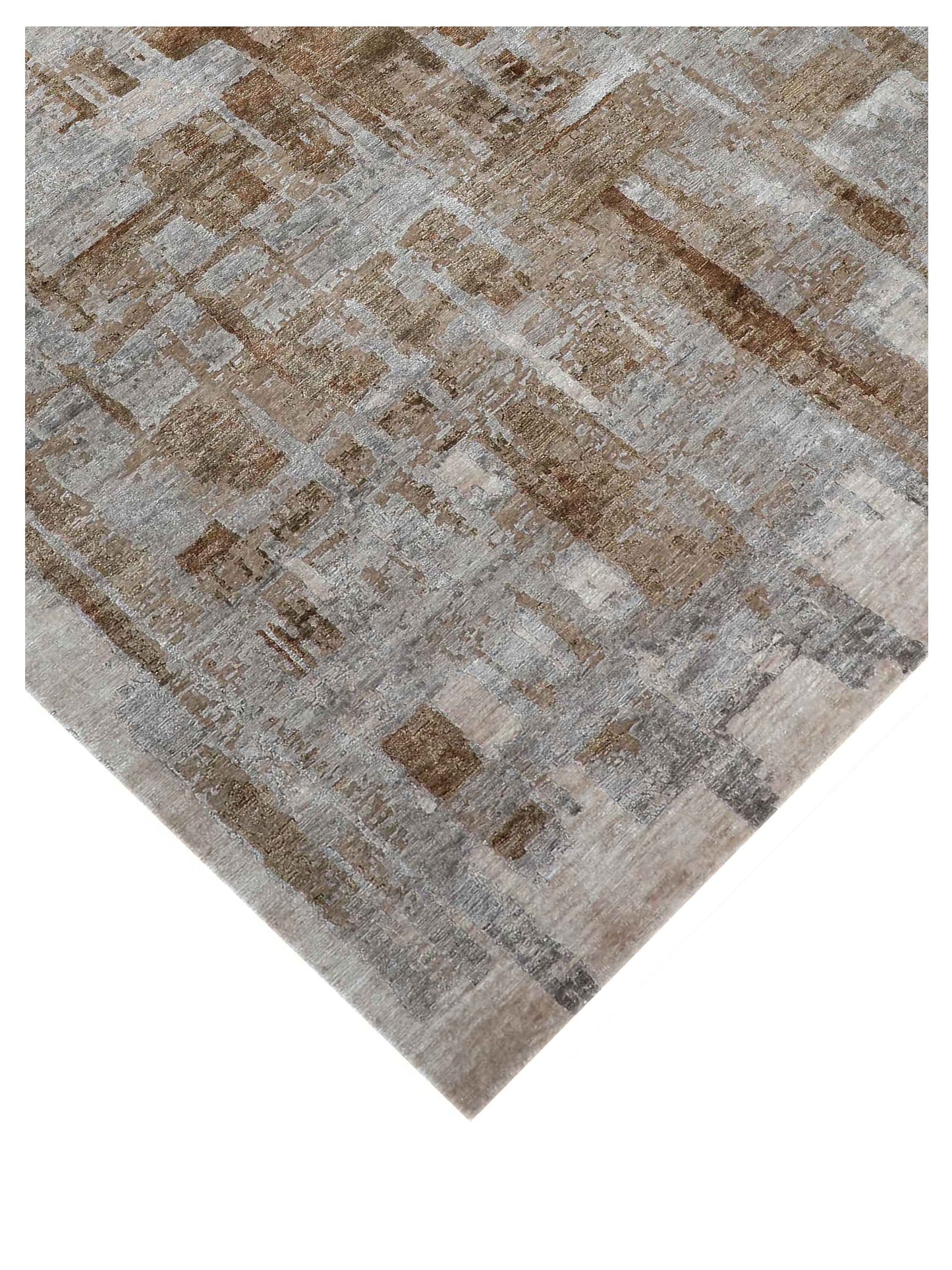 Artisan Mary  Beige Rust Contemporary Knotted Rug