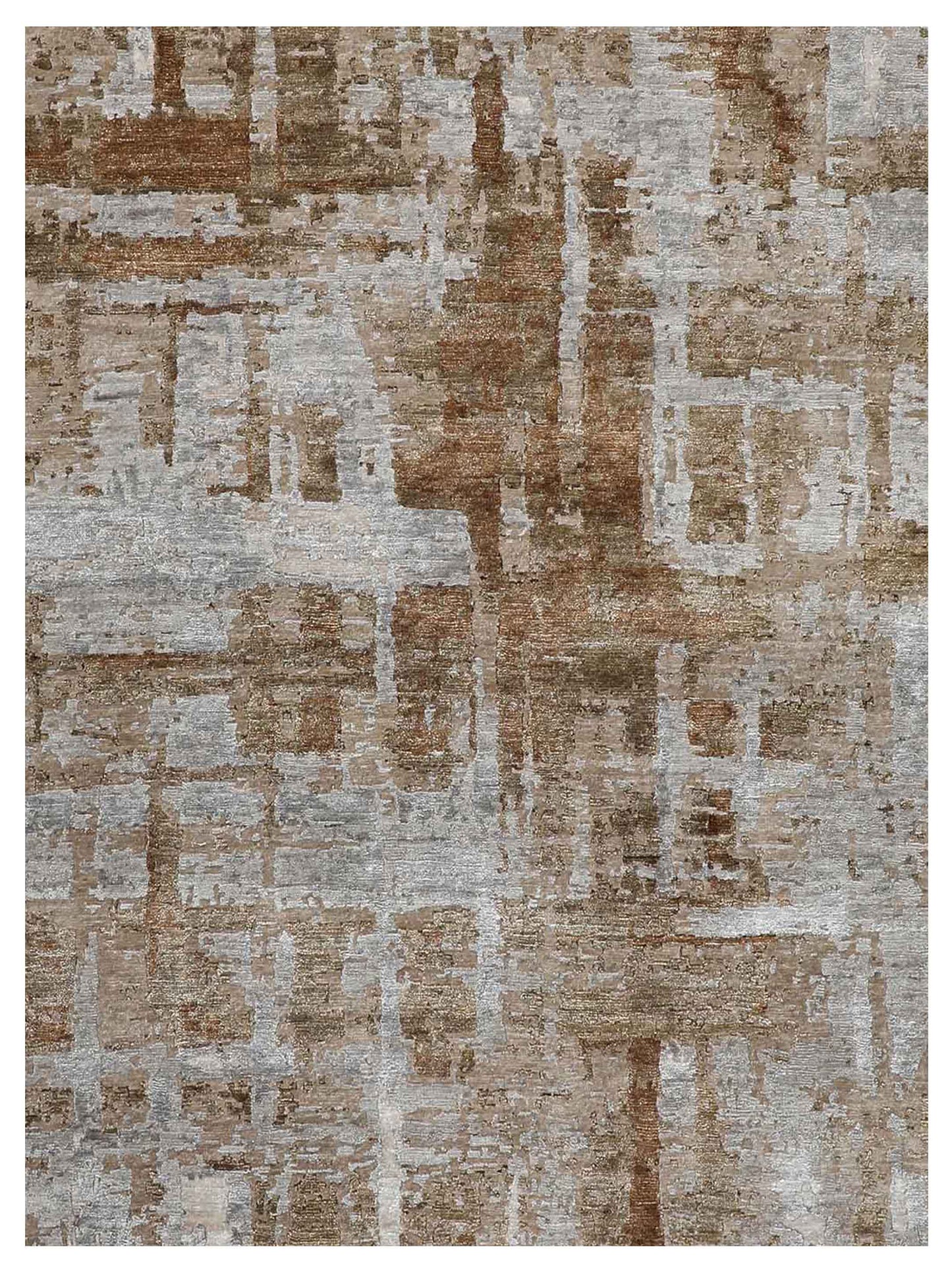 Artisan Mary  Beige Rust Contemporary Knotted Rug