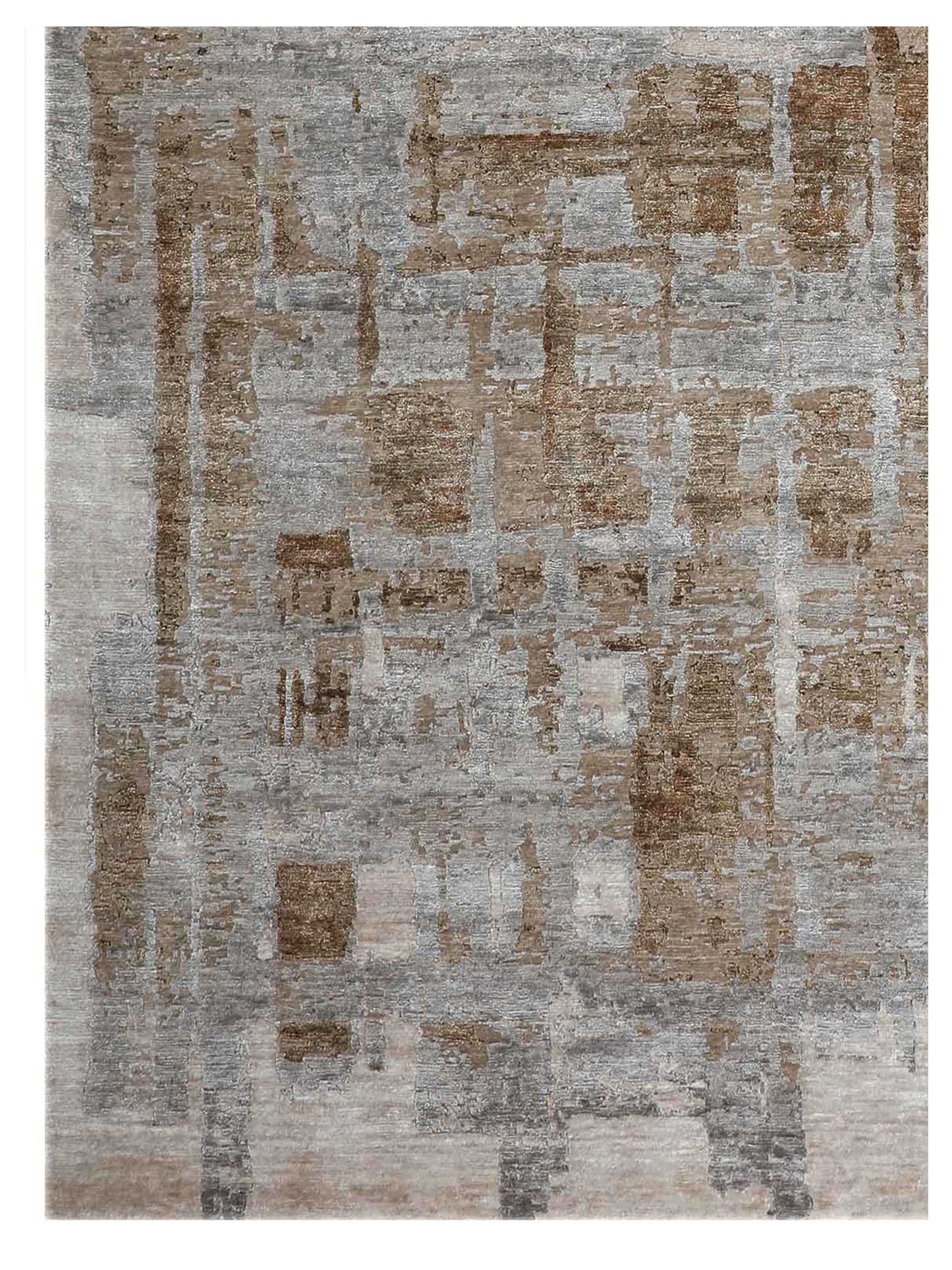 Artisan Mary  Beige Rust Contemporary Knotted Rug