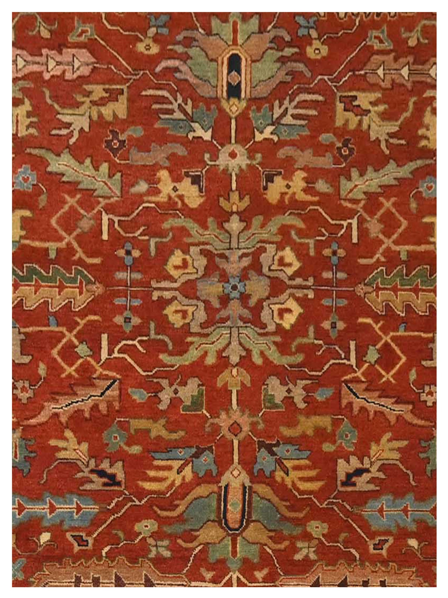 Artisan Helena  Rust Blue Traditional Knotted Rug