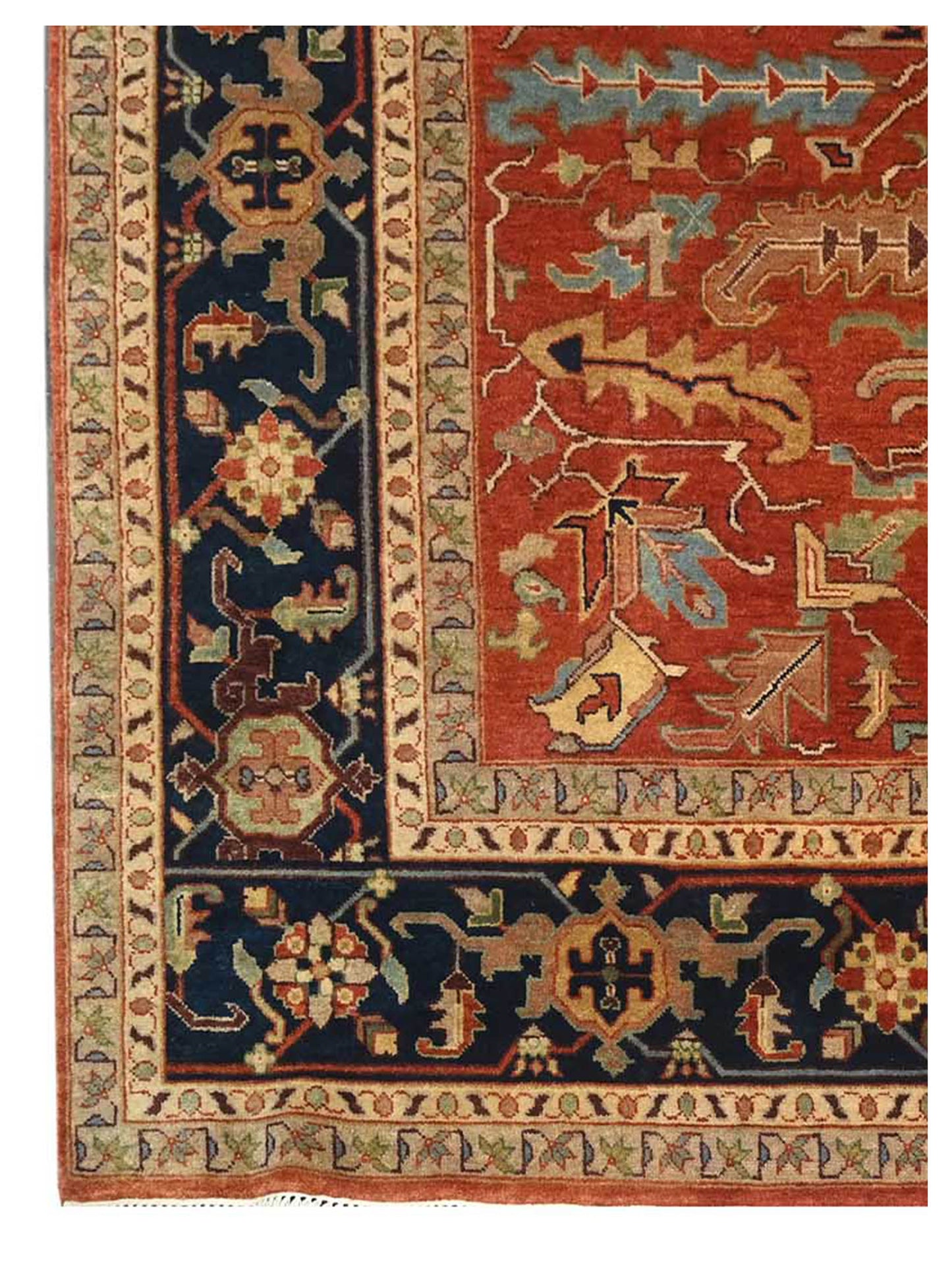 Artisan Helena  Rust Blue Traditional Knotted Rug