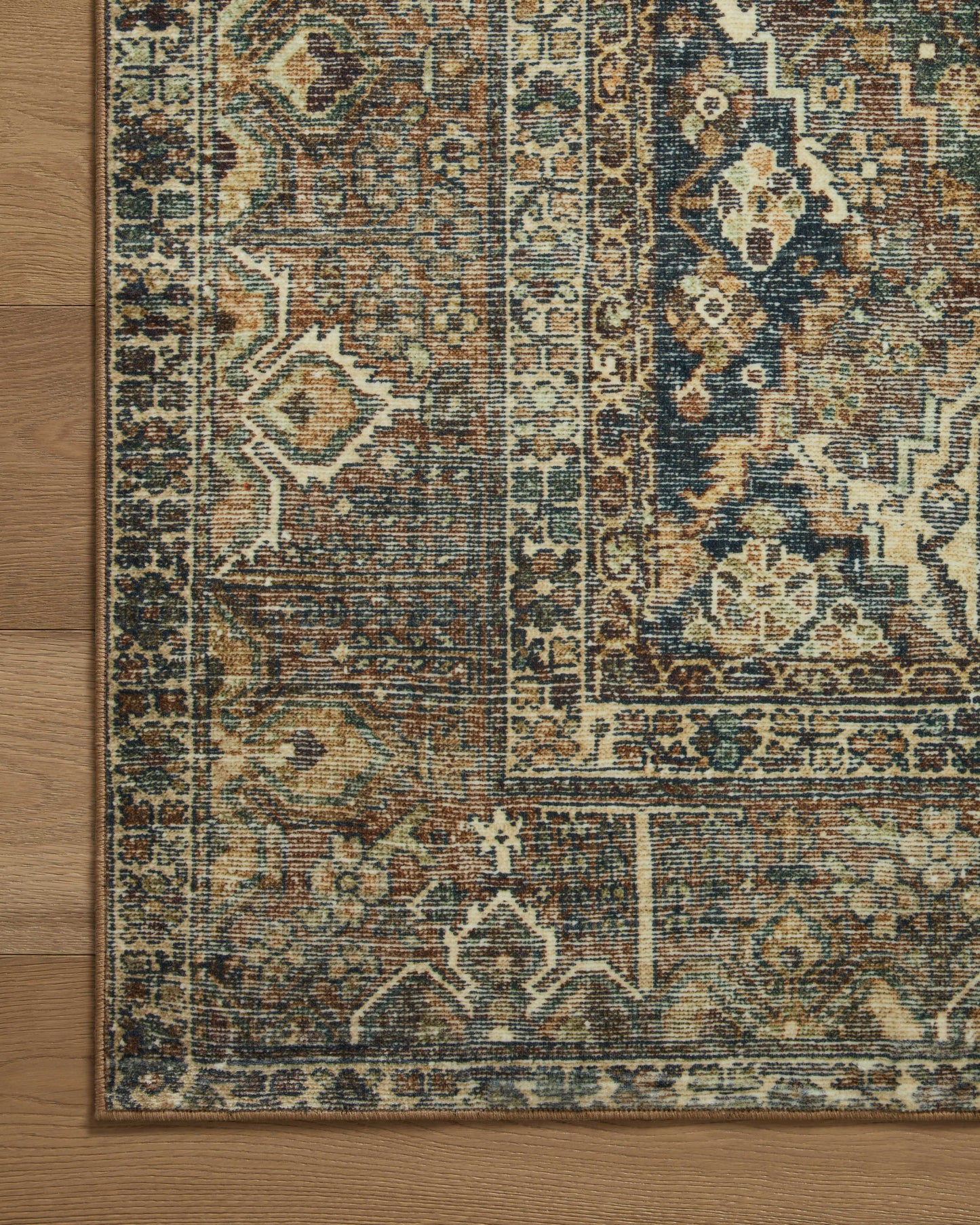 Magnolia Home Banks BAN-05 Spice Blue Machine Washable Power Loomed Rug