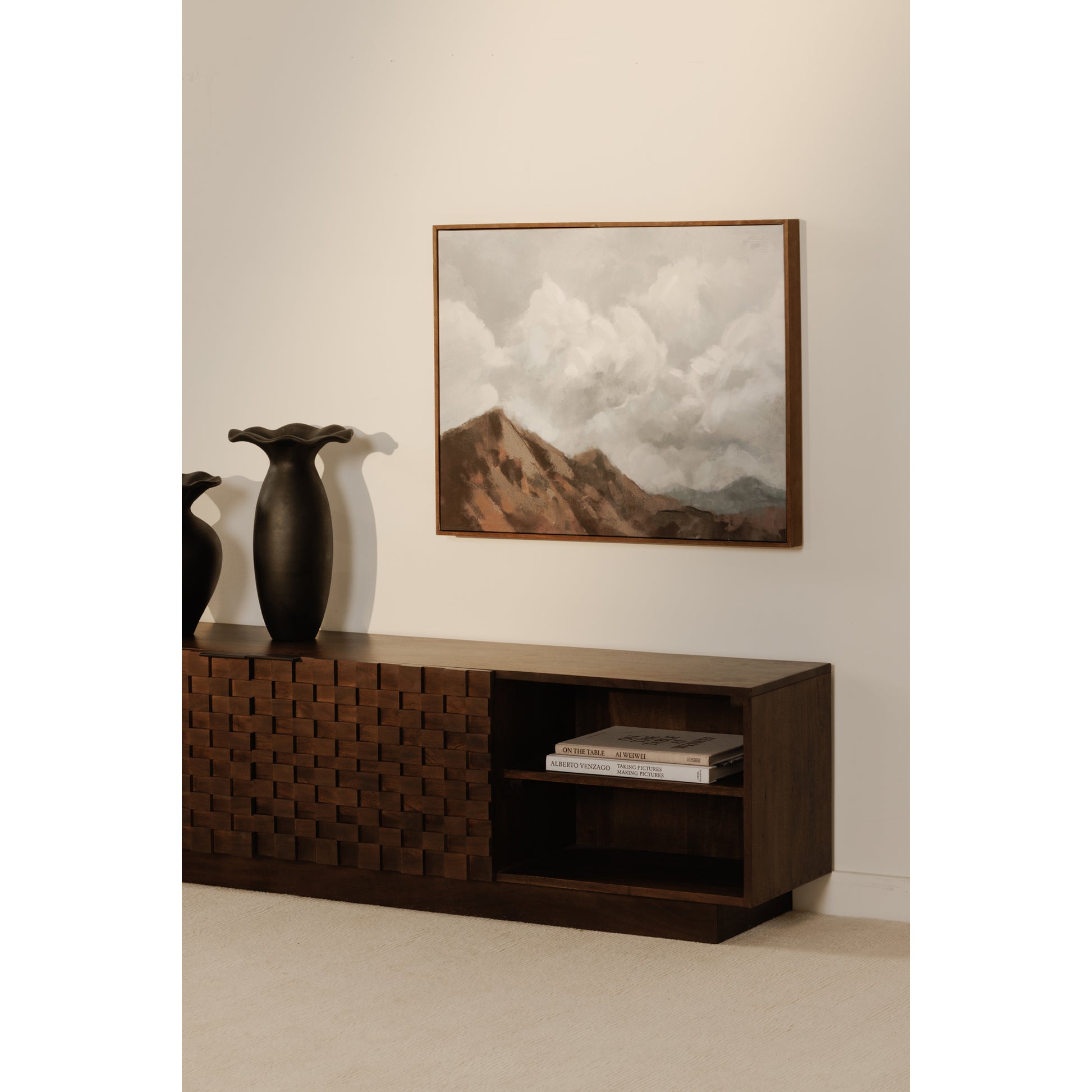 Moes Home Media Units EASTON Brown Mid-Century Modern Furniture Rug