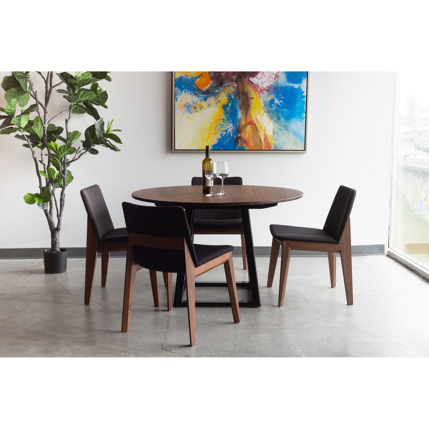 Moes Home Dining Chairs Deco Black Mid-Century Modern Furniture