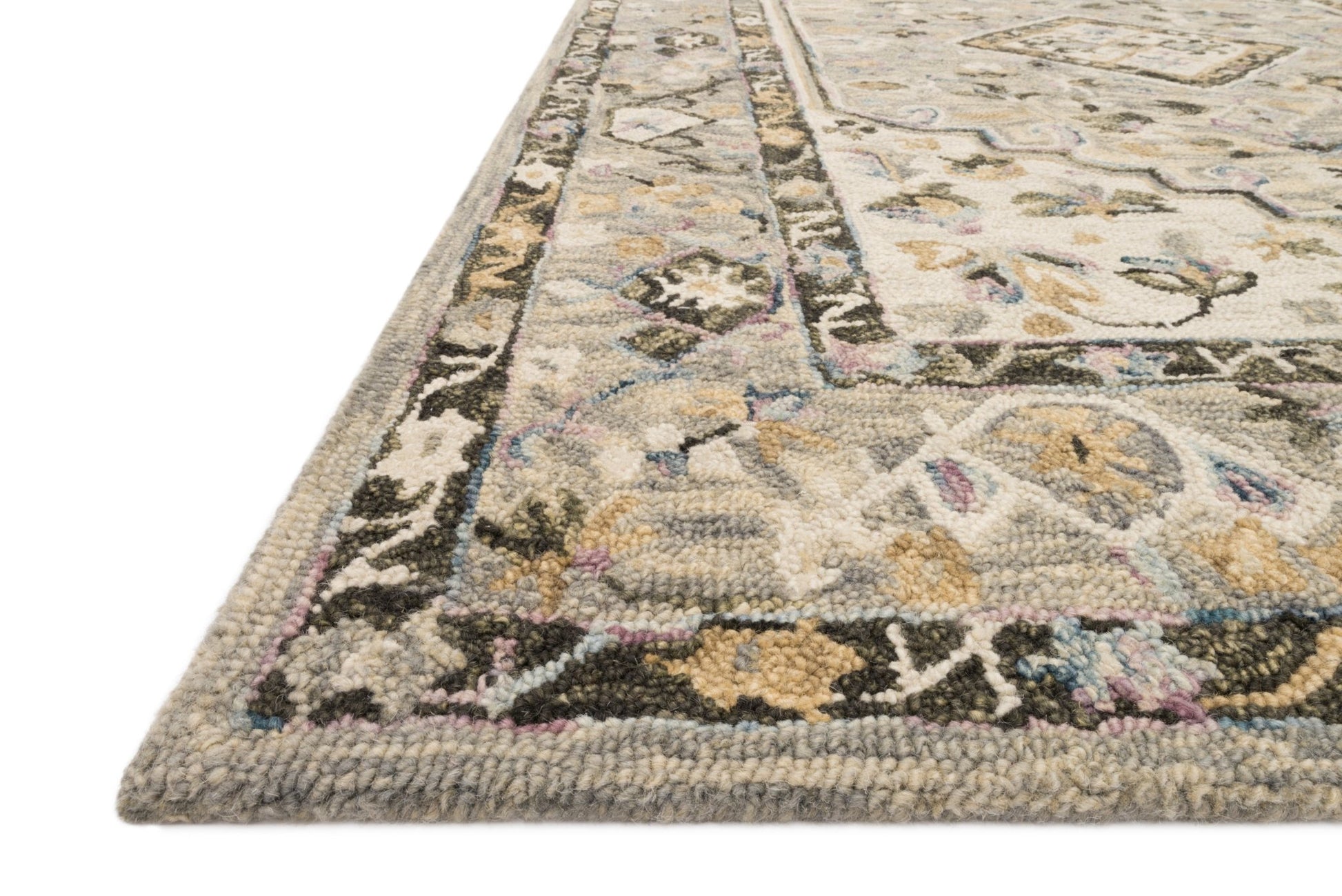 Loloi II Beatty BEA - 01 Grey Ivory Traditional Hooked Rug - Rugs - Loloi II - Atlanta Designer Rugs