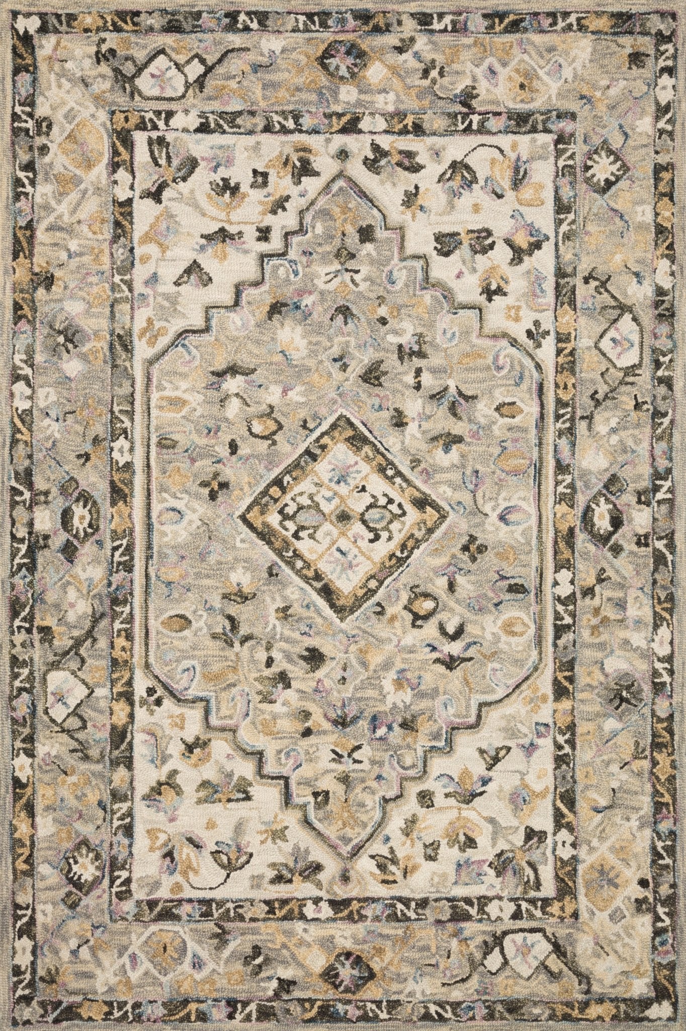 Loloi II Beatty BEA - 01 Grey Ivory Traditional Hooked Rug - Rugs - Loloi II - Atlanta Designer Rugs