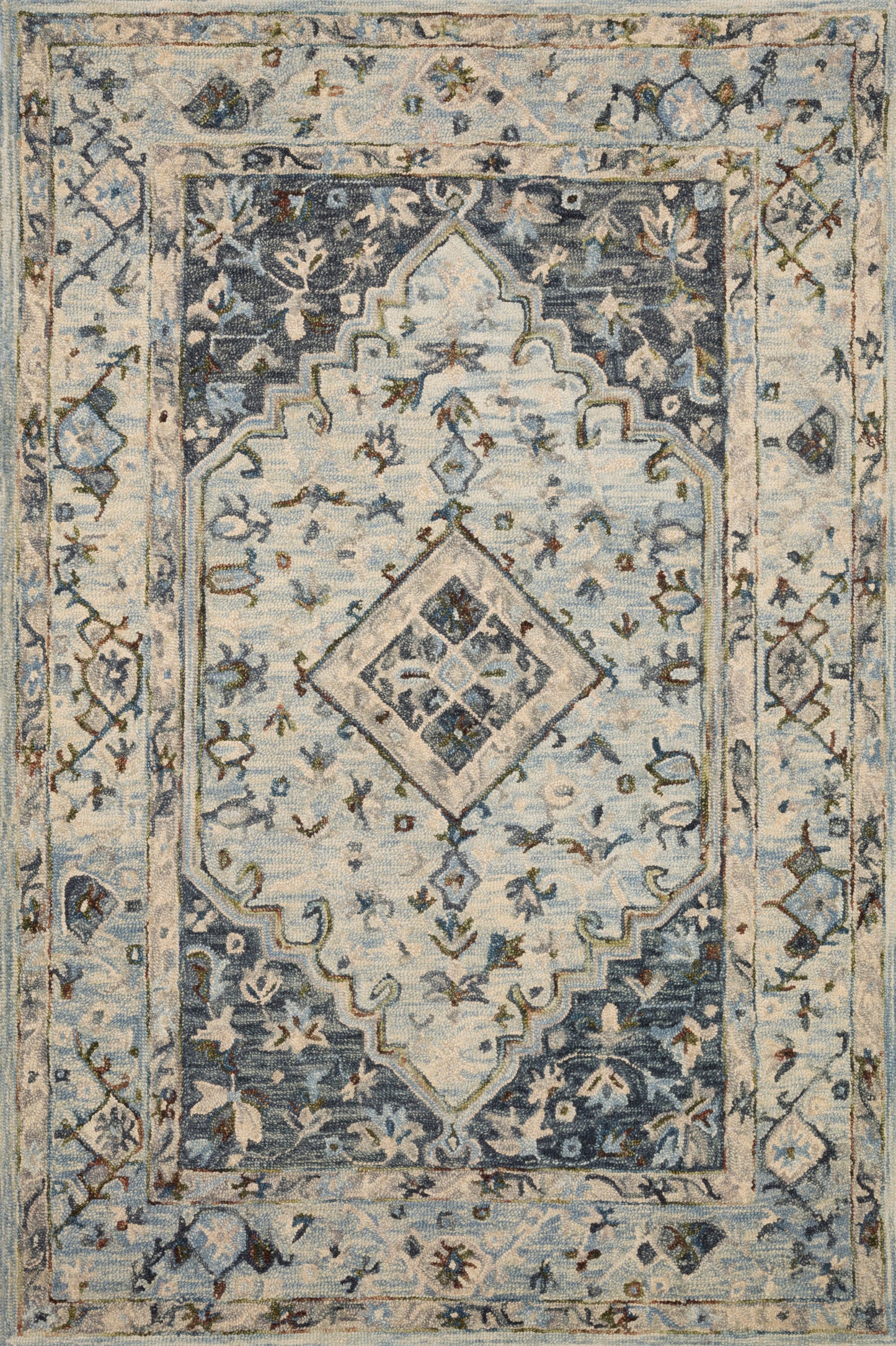 Loloi II Beatty BEA-01 Lt. Blue Blue Traditional Hooked Rug