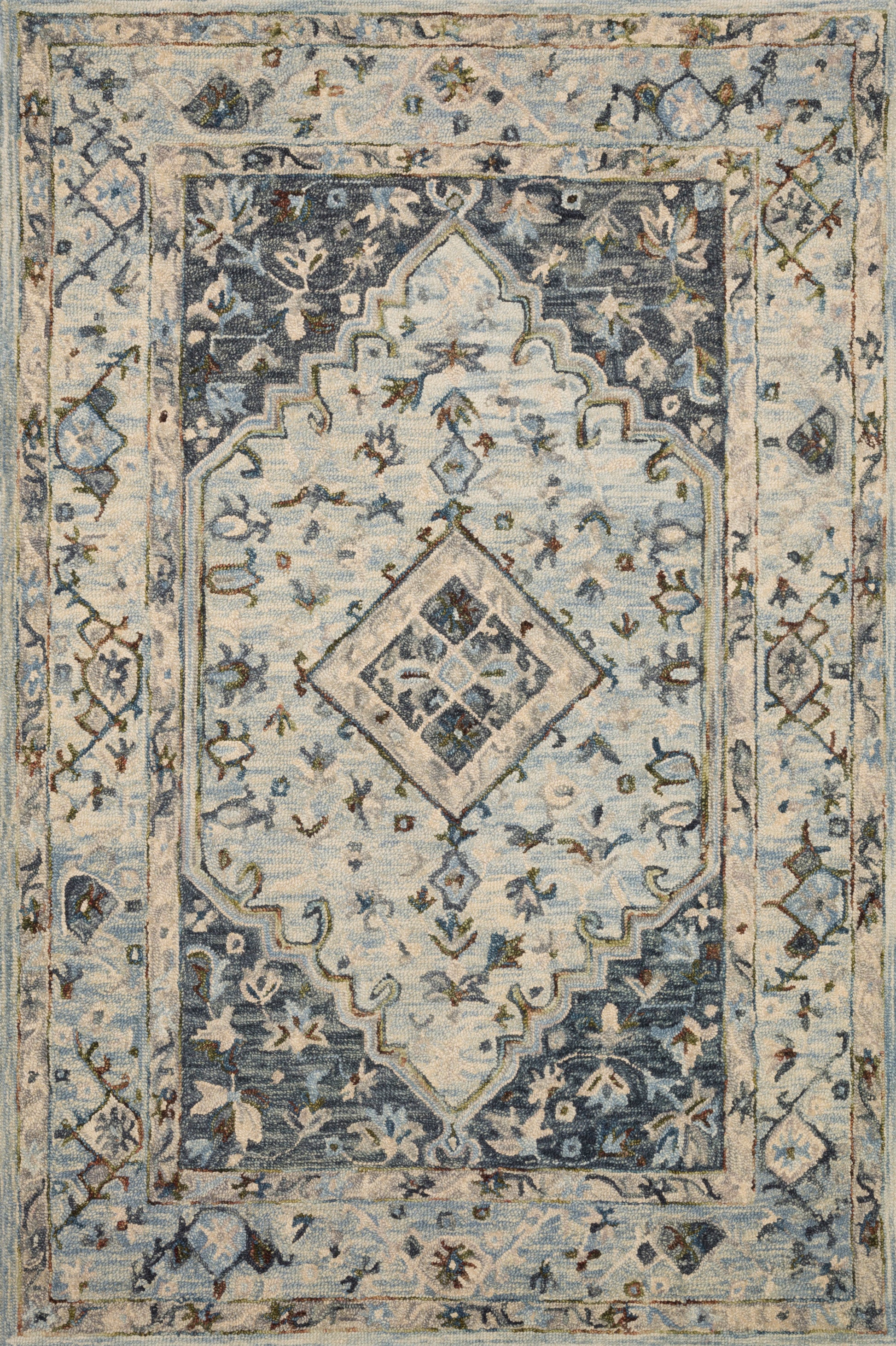 Loloi II Beatty BEA-01 Lt. Blue Blue Traditional Hooked Rug