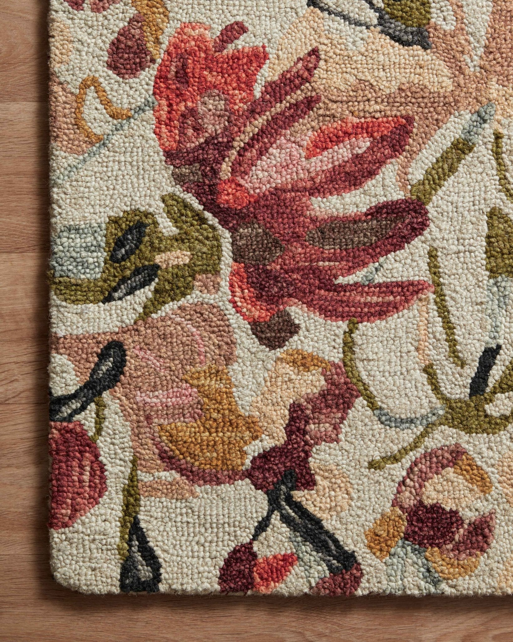 Loloi Belladonna BLM - 01 Ivory Raspberry Transitional Hooked Rug - Rugs - Loloi - Atlanta Designer Rugs