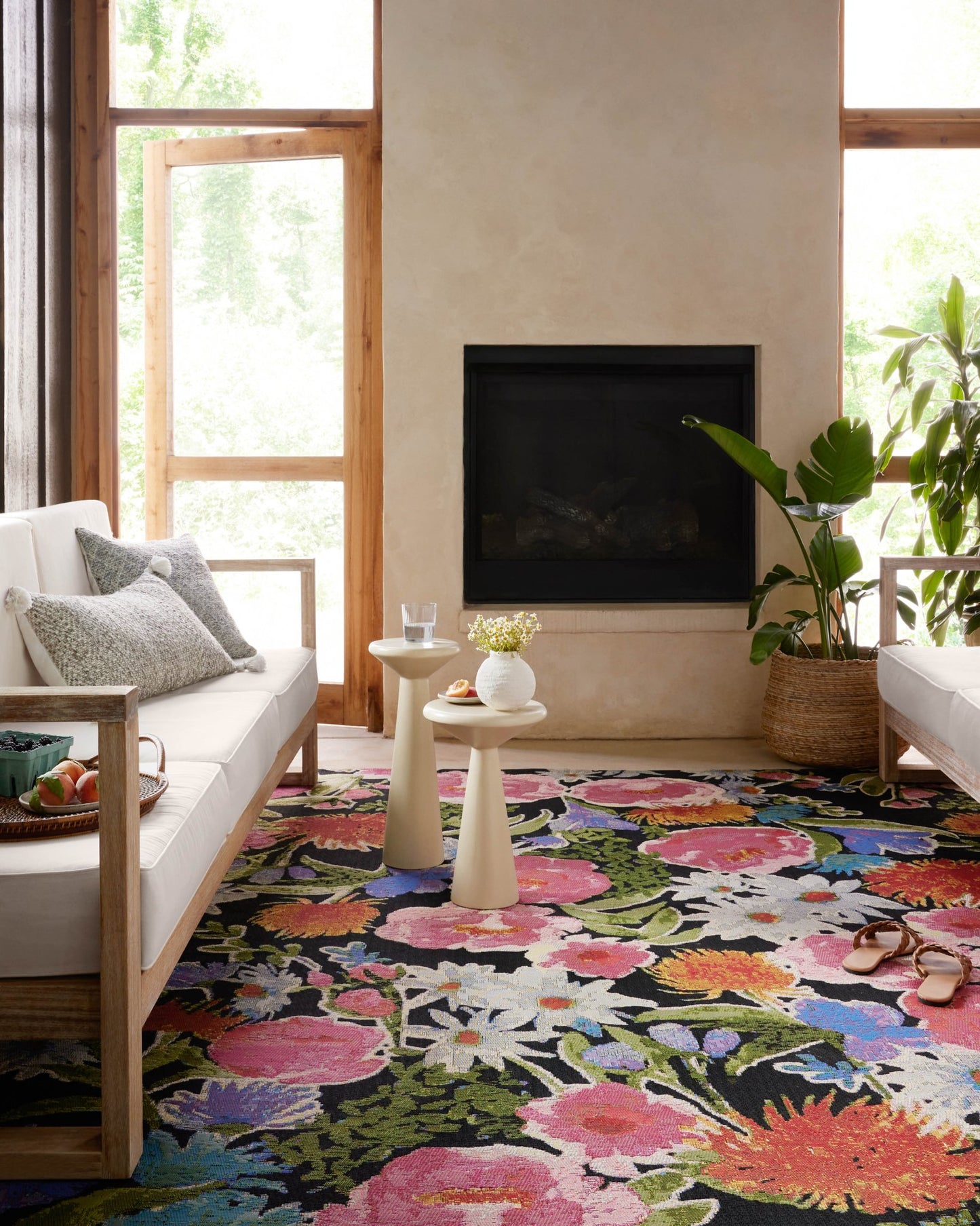 Loloi II Botanical BOT - 01 Black Multi Indoor/Outdoor Power Loomed Rug - Rugs - Loloi II - Atlanta Designer Rugs