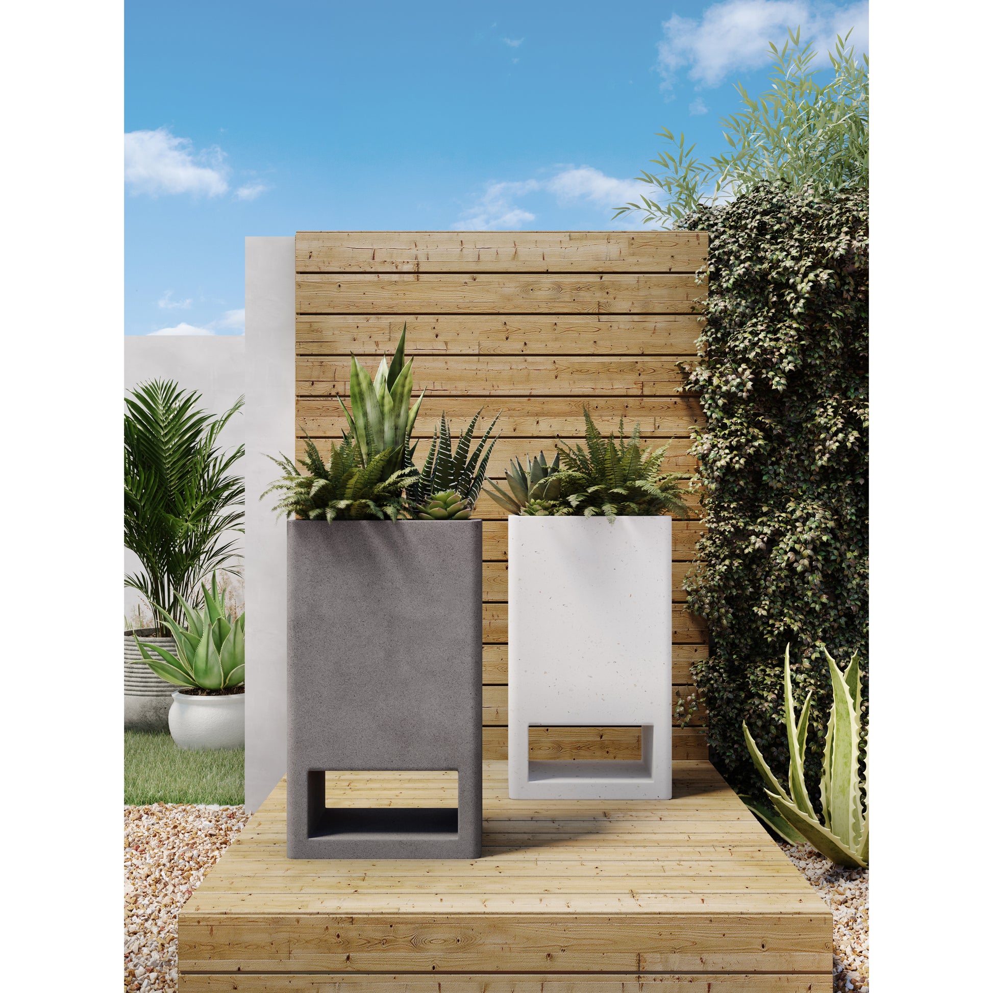 Moes Home Planters Bristol White Contemporary Furniture