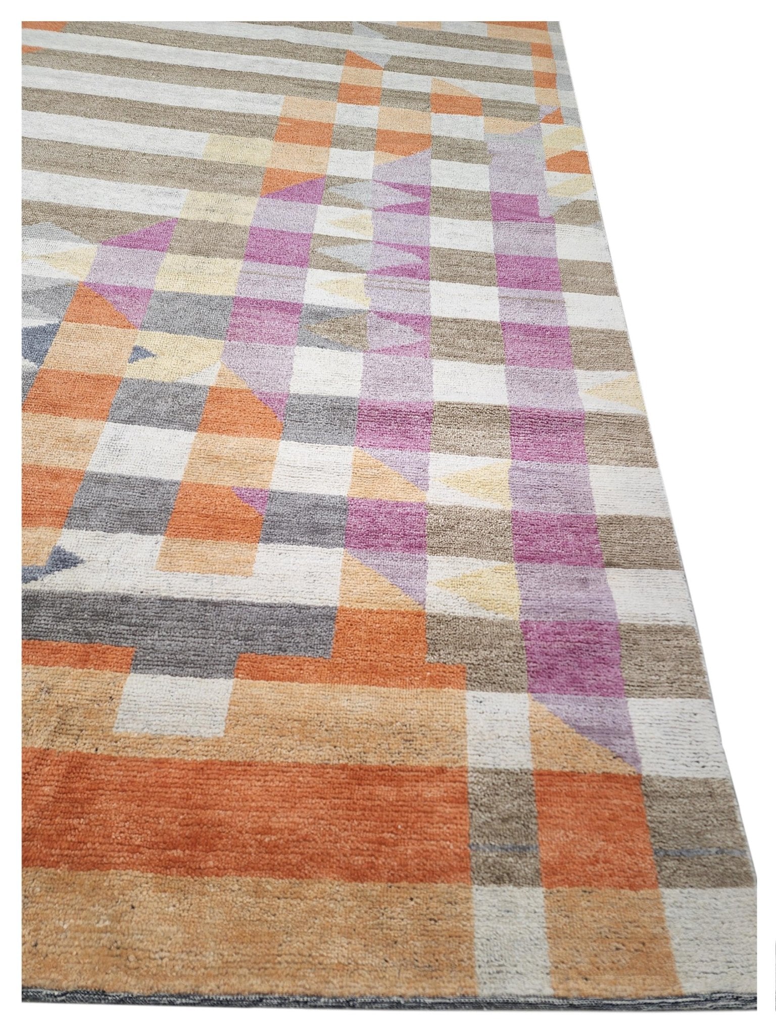 Artisan Harmony Ivory Orange Oushak Knotted Rug - Rugs - Artisan - Atlanta Designer Rugs