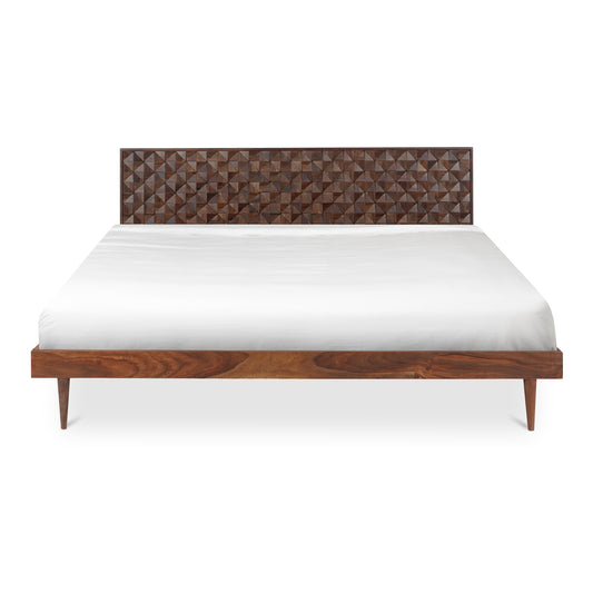 Moes Home Beds Pablo Brown Mid-Century Modern Furniture