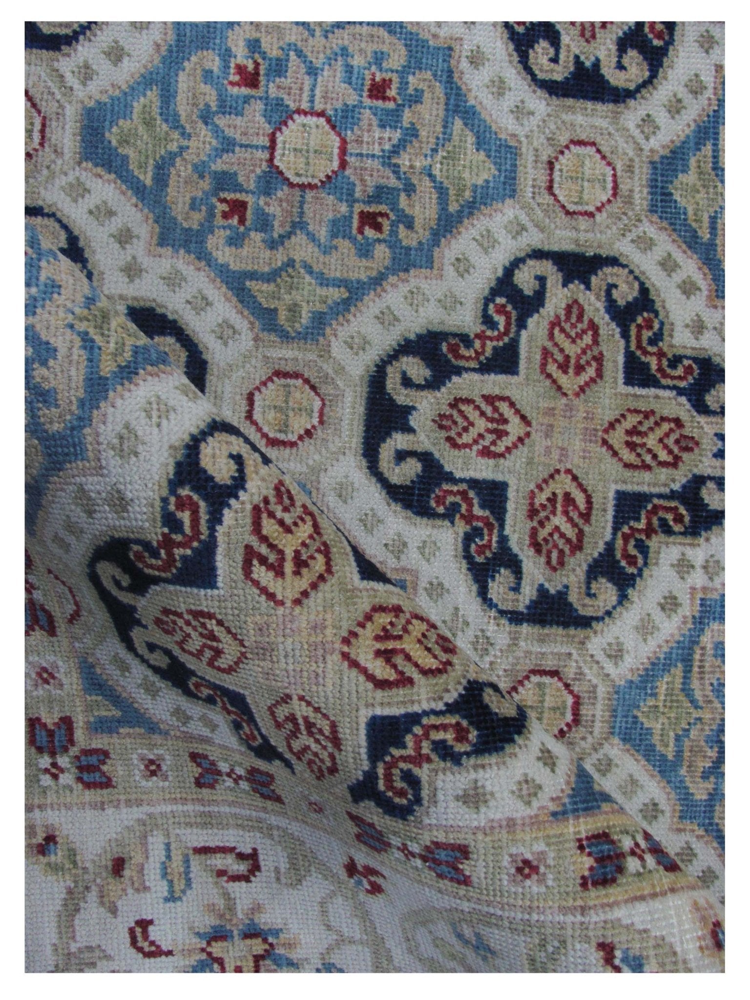 Artisan Cameron Denim Blue Ivory Traditional Knotted Rug - Rugs - Artisan - Atlanta Designer Rugs