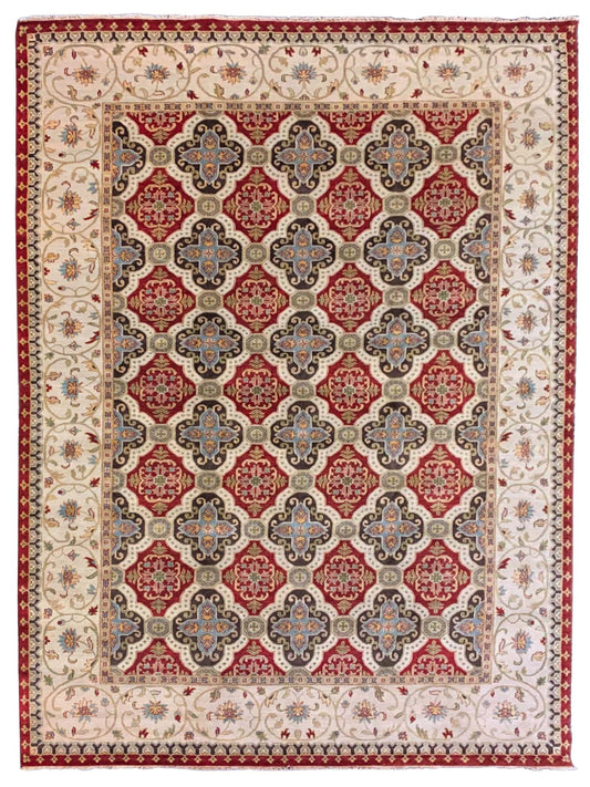 Artisan Cameron Red Ivory Traditional Knotted Rug - Rugs - Artisan - Atlanta Designer Rugs