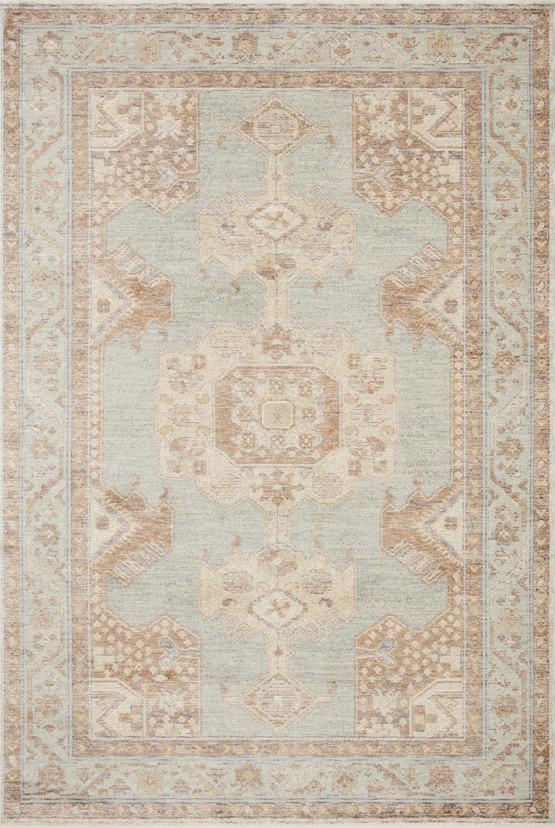 Magnolia Home Carlisle CAR-01 Seafoam Taupe Traditional Power Loomed Rug