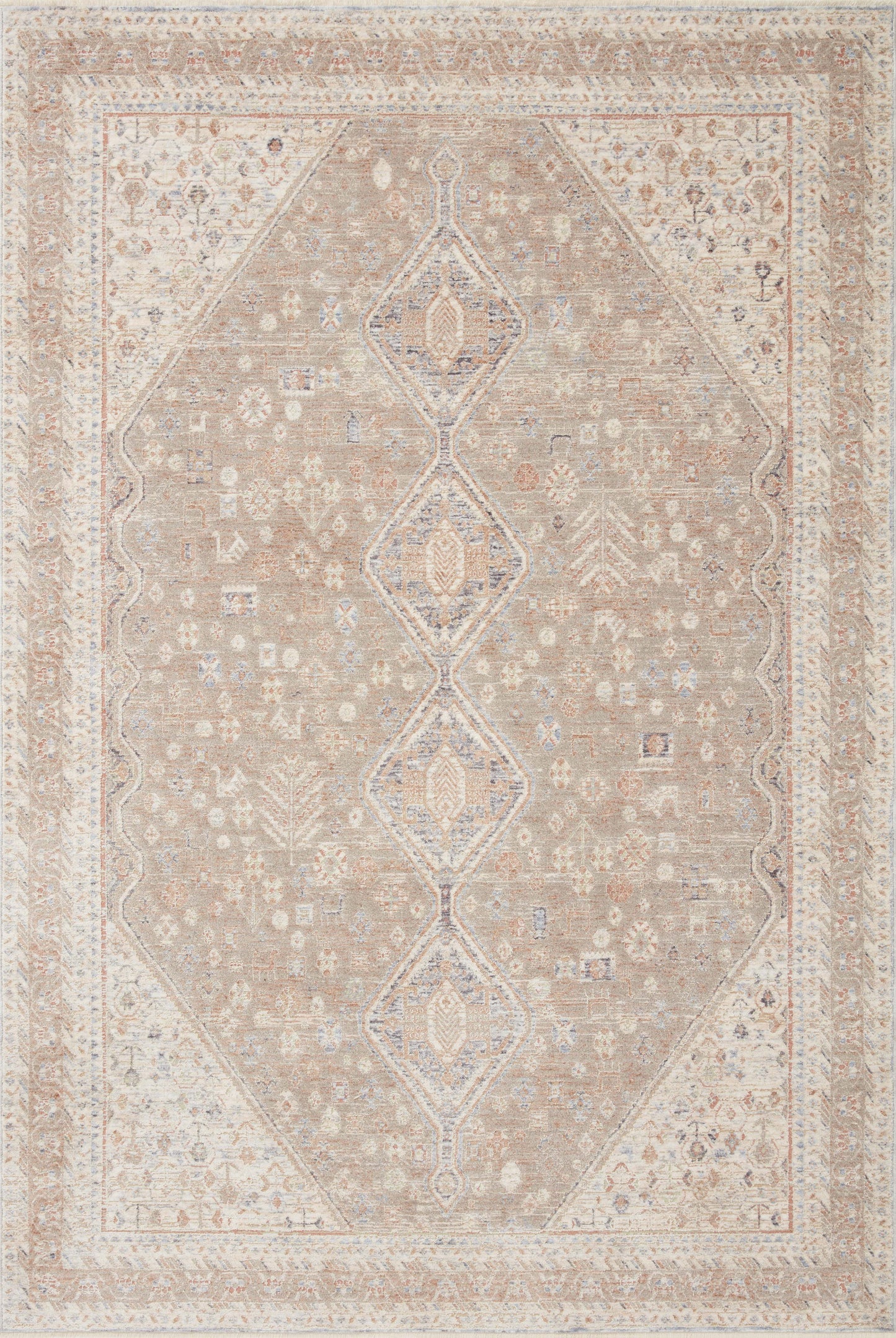 Magnolia Home Carlisle CAR-03 Taupe Ivory Traditional Power Loomed Rug