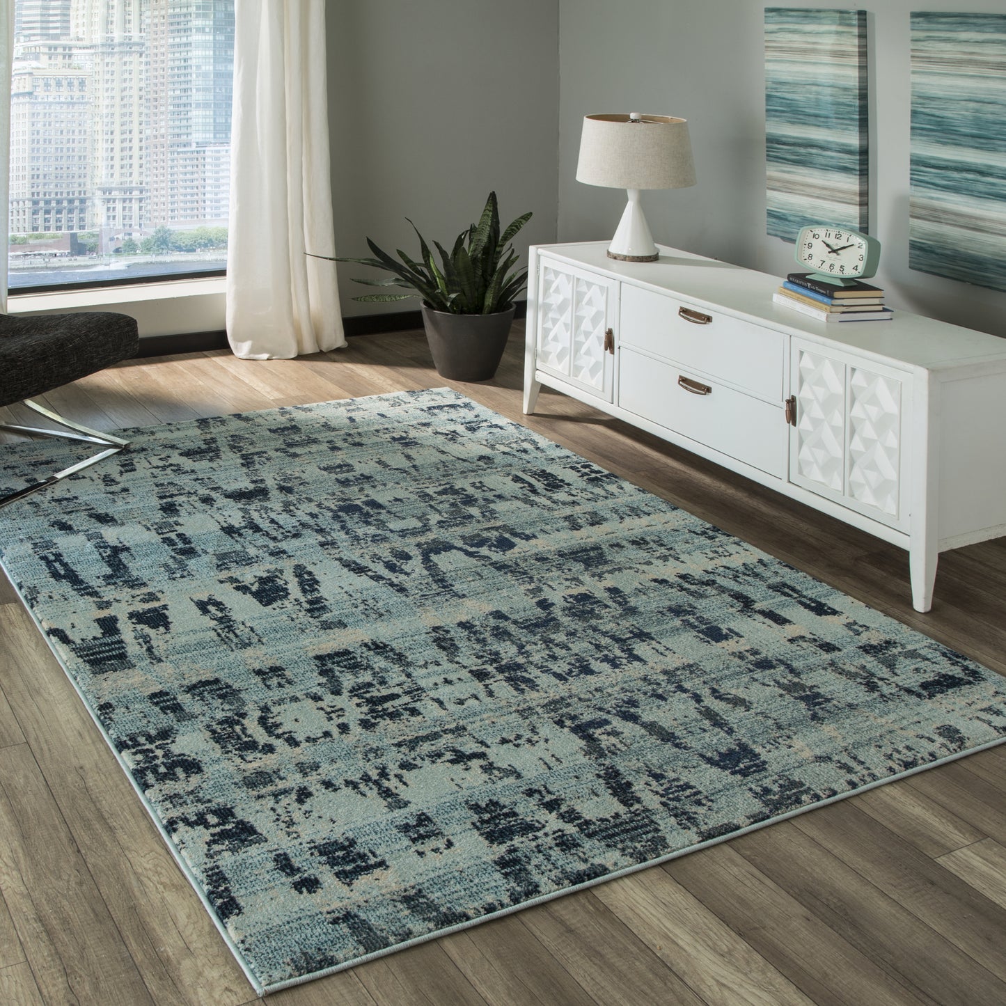 Momeni Casa  Ocean Blue  Transitional